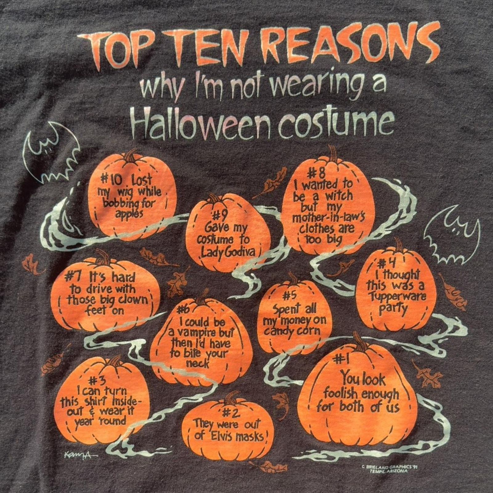 Fruit Of The Loom × Vintage Vintage Single Stitch 90s Funny Halloween Shirt Size US L / EU 52-54 / 3 - 2 Thumbnail