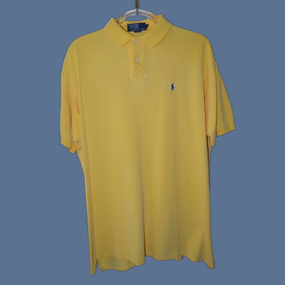 Polo Ralph Lauren VINTAGE Polo Ralph Lauren Polo Shirt Mens XXL Cotton Yellow Logo Embroidered 100% Cotton Short Sleeve Knit Classic Polo GG Size US XXL / EU 58 / 5 - 1 Thumbnail