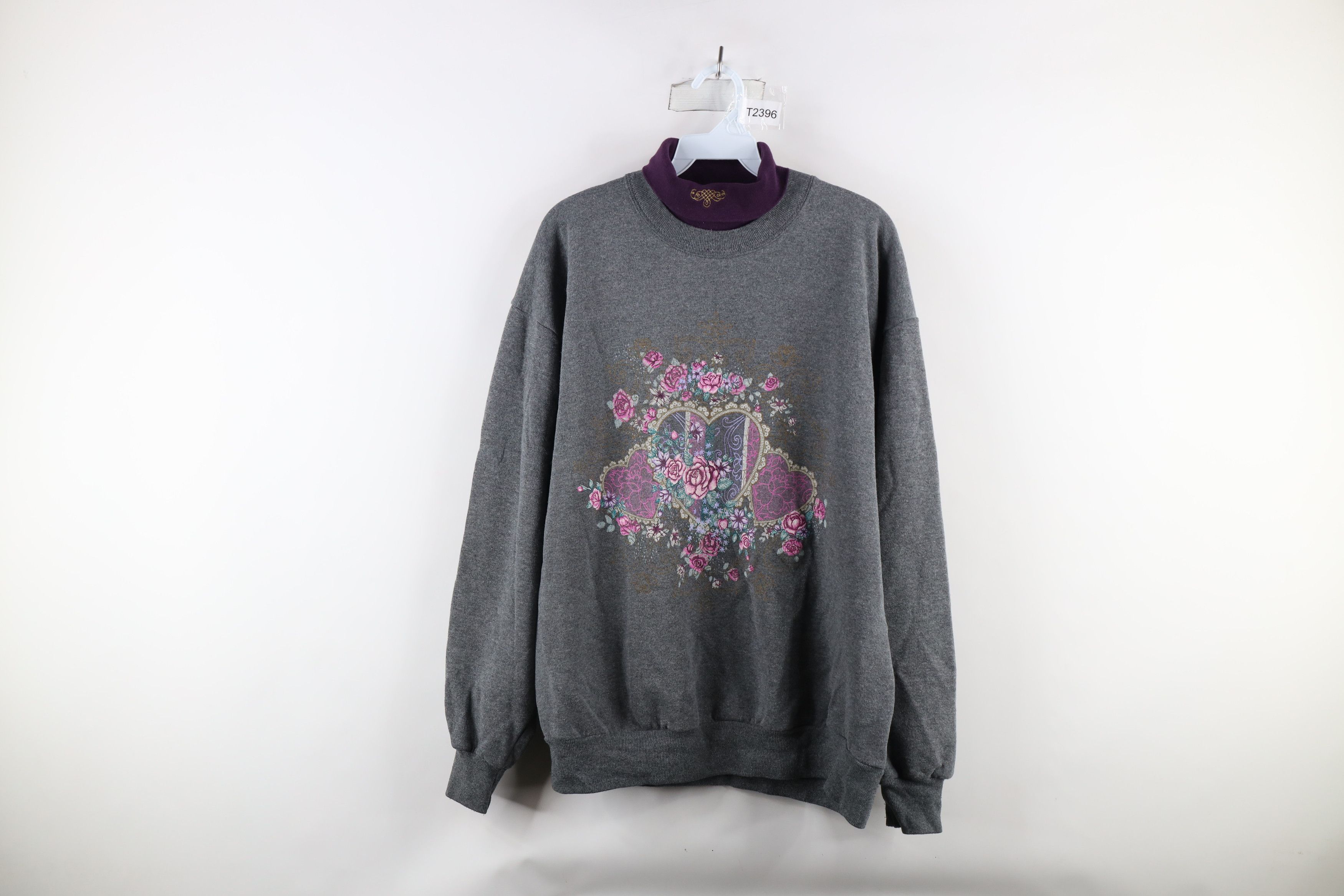 Vintage Vintage 90s Country Primitive Turtleneck Sweatshirt USA Size L / US 10 / IT 46 - 1 Thumbnail