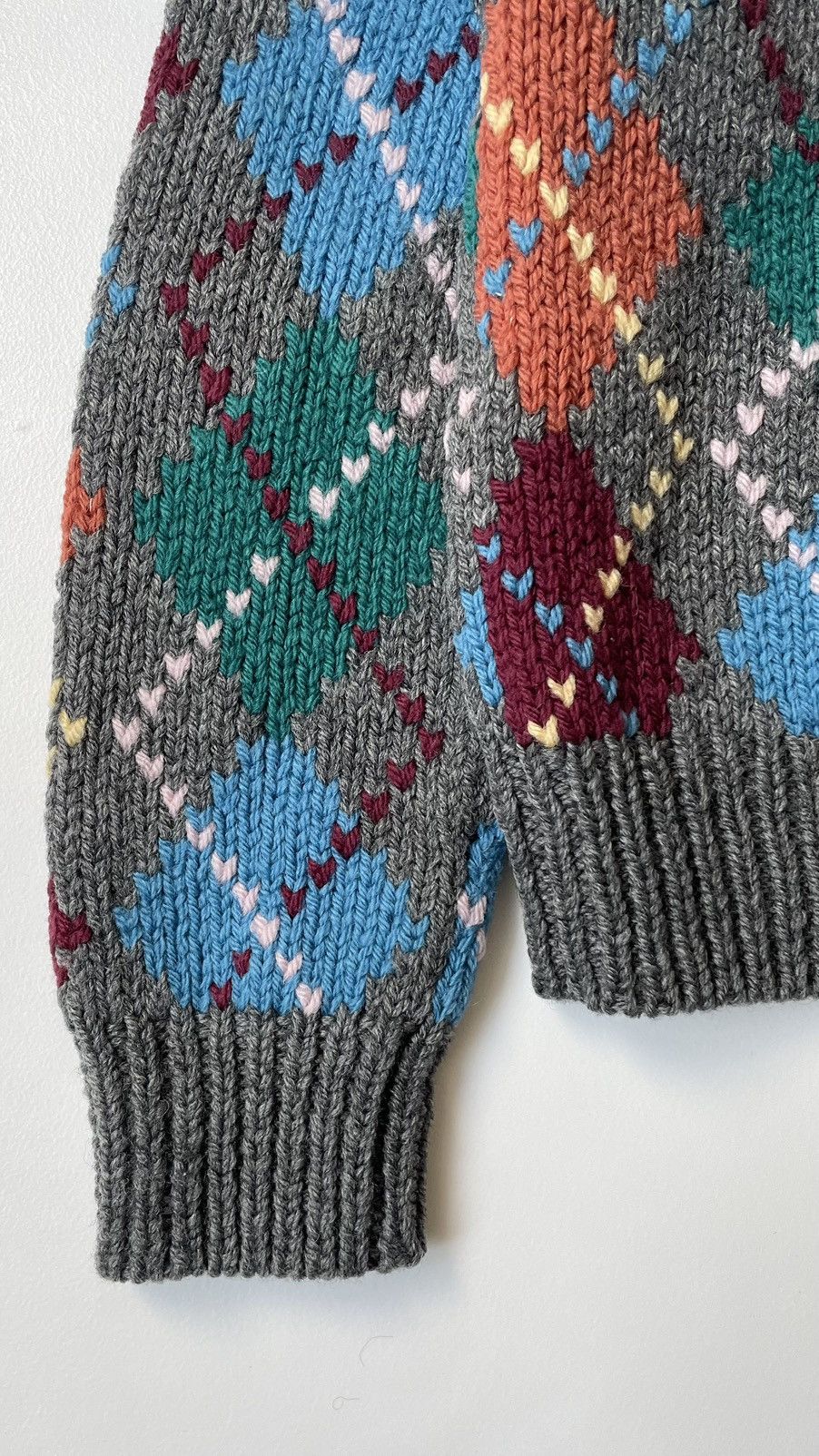 Comme des Garcons Multicoloured Heart Argyle Patterned Sweater Size S / US 4 / IT 40 - 12 Thumbnail