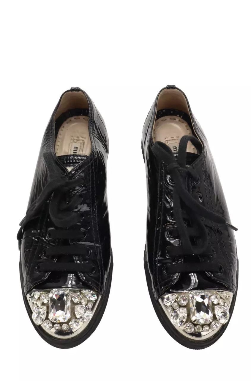 Miu Miu MIU MIU Sneakers Women's EU 37 / UK 4 Leather Low Top Shiny Size US 6.5 / IT 36.5 - 4 Thumbnail