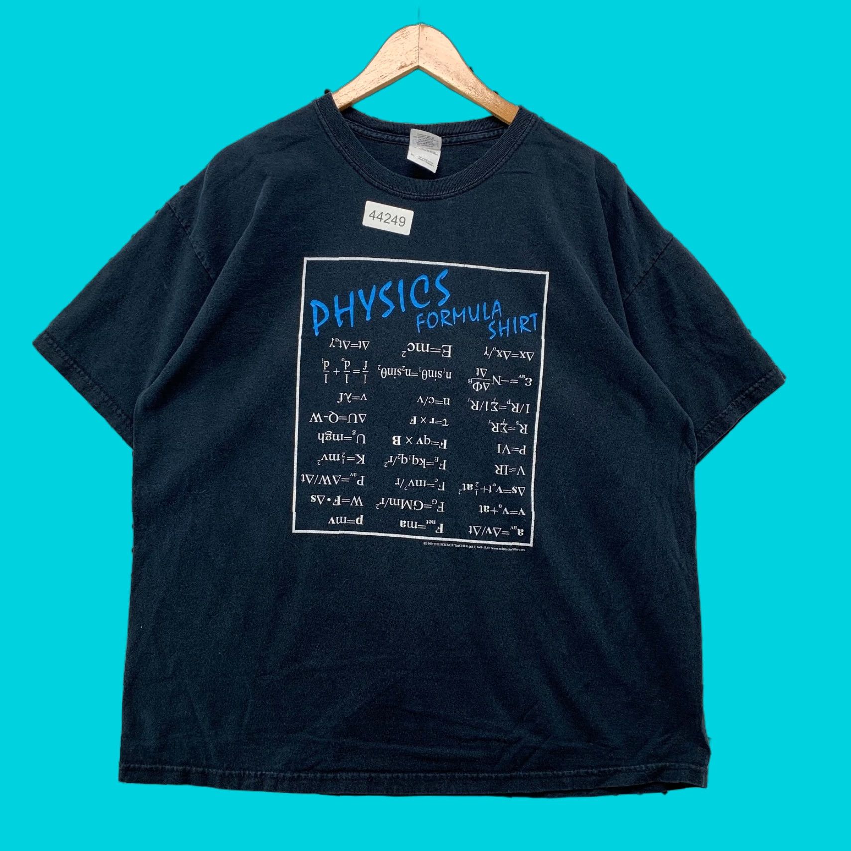 Gildan VINTAGE Funny Physics School T Shirt Mens XL Navy Blue Formula Graohic Tee Size US XL / EU 56 / 4 - 1 Thumbnail