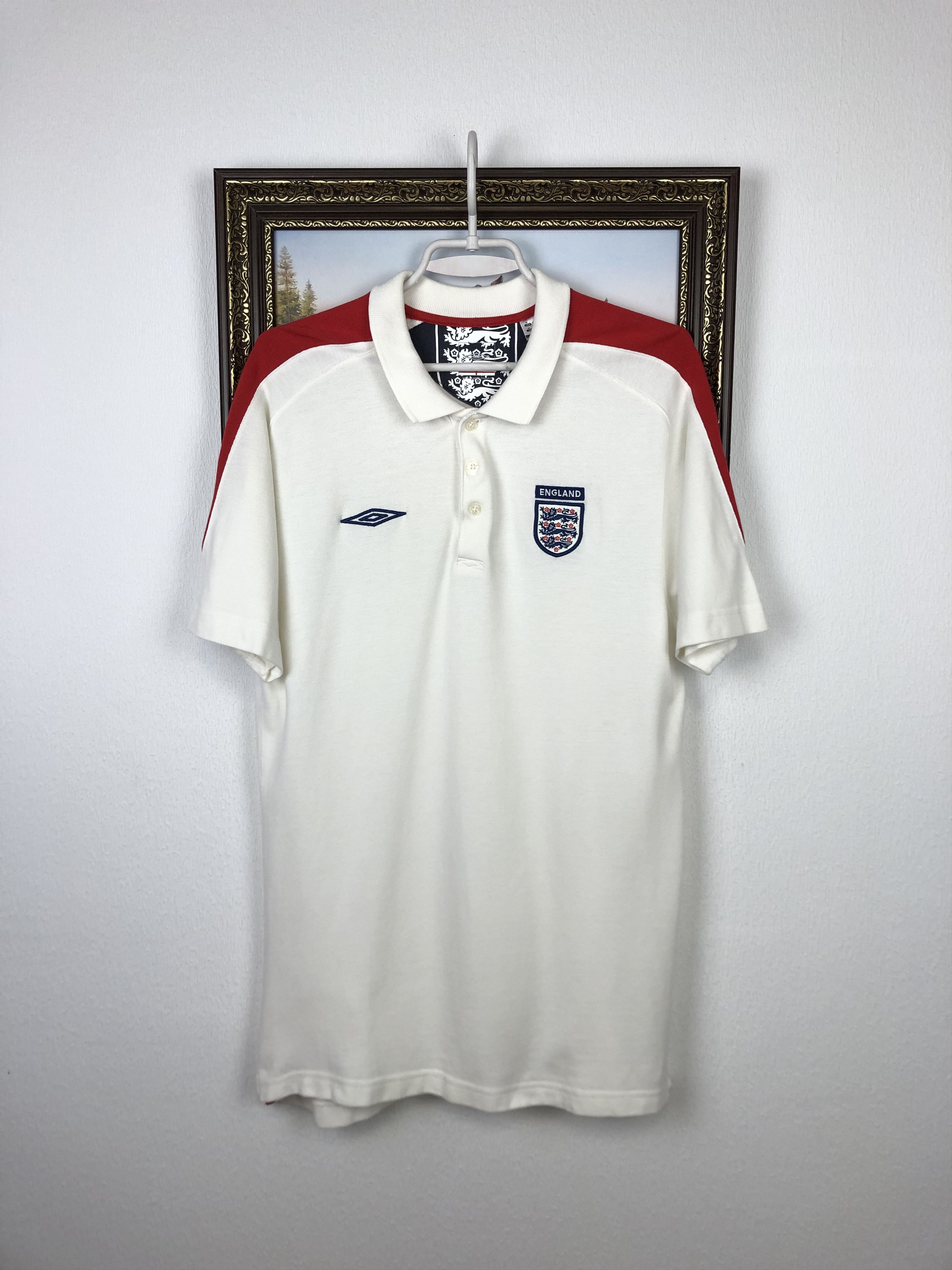 Umbro × Vintage England 90s Green Flag training football polo 