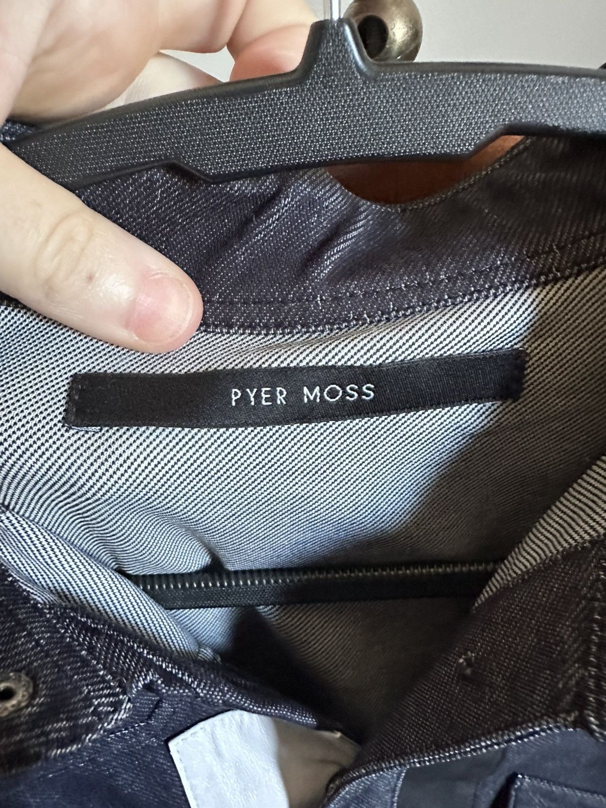 Pyer Moss RARE early denim snap button leather patch shirt jacket Size US M / EU 48-50 / 2 - 10 Thumbnail