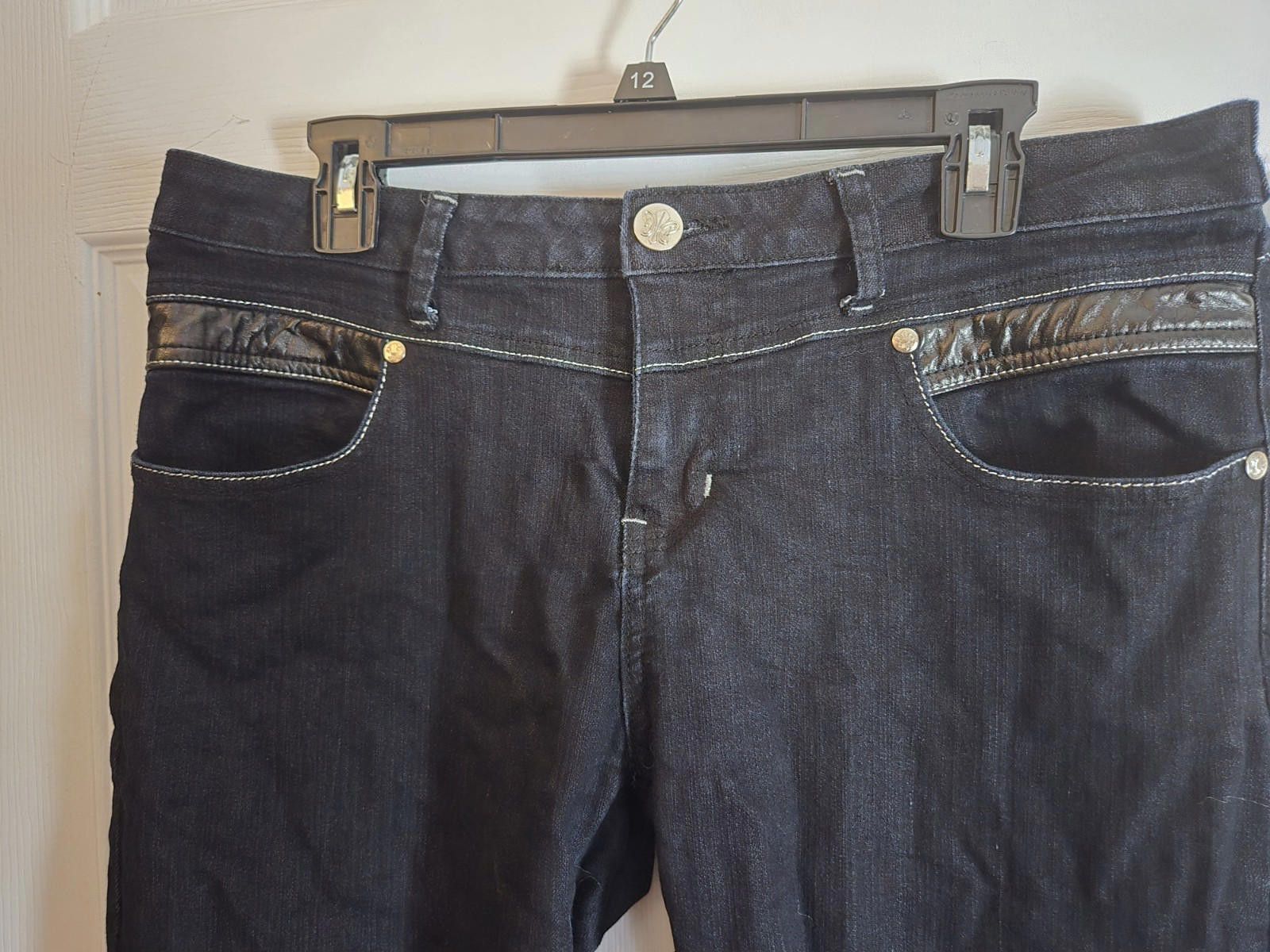 Other Picky Boo Jeans Juniors 15 Blue Sparkly Lace Up Back Faux L Size 36" / US 14 / IT 50 - 5 Thumbnail