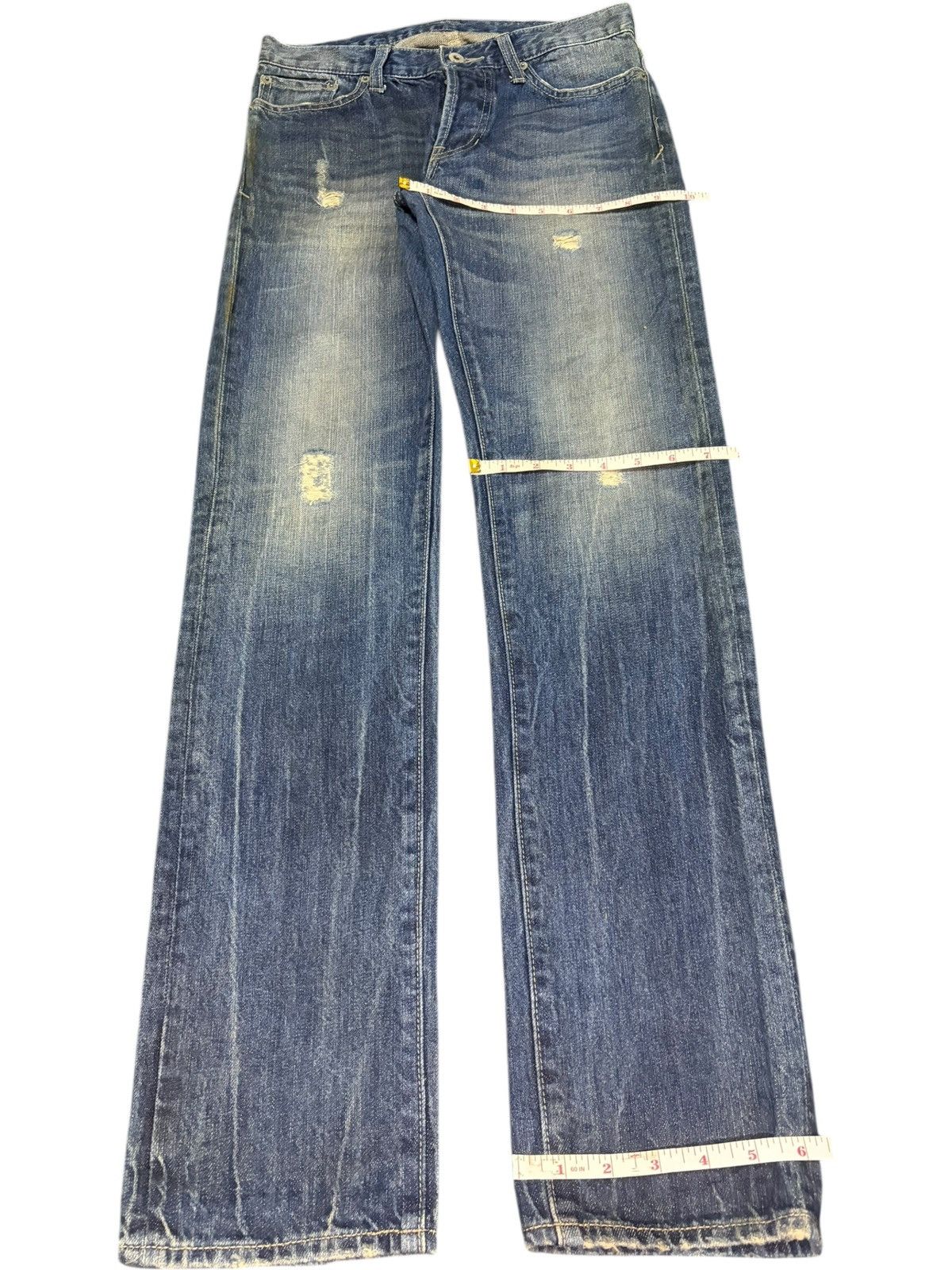 Edwin Vintage Japanese Brand Faded Wash Distressed Jeans Size 28" / US 6 / IT 42 - 8 Thumbnail