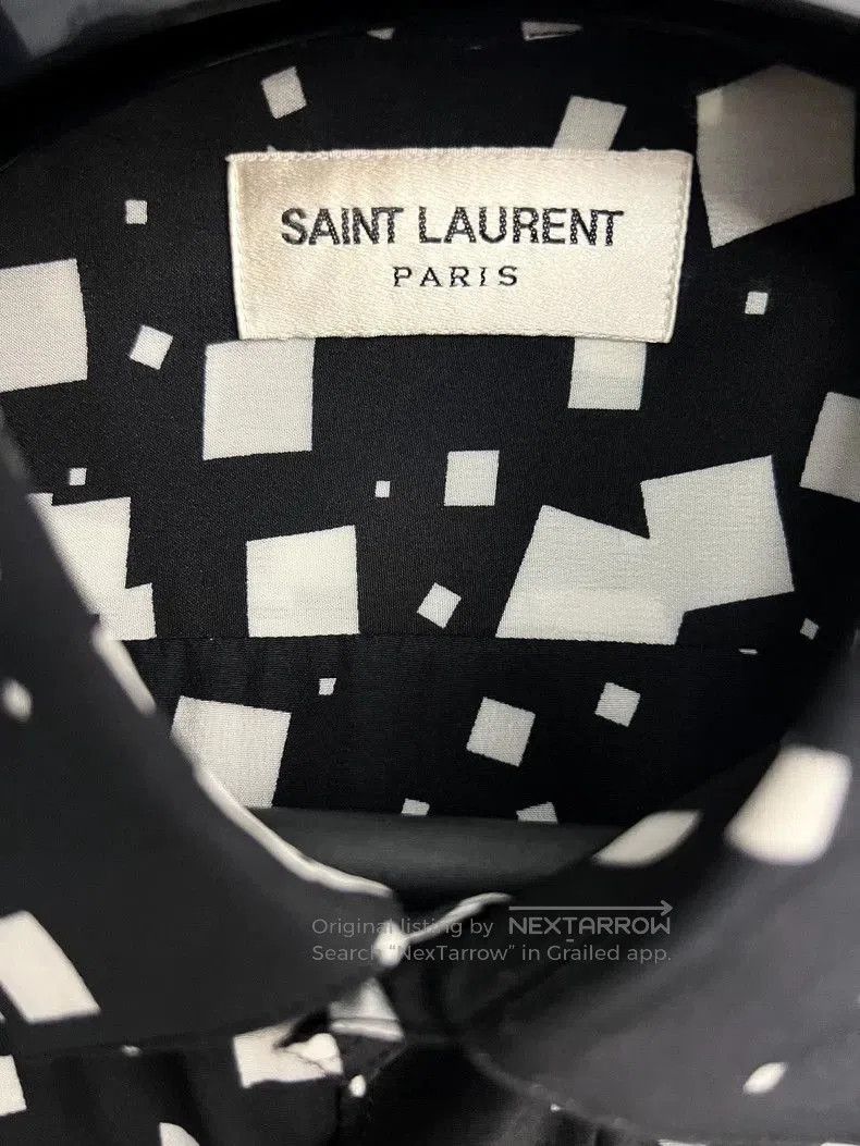 Saint Laurent Paris Saint Laurent Silk Black White Square Shirt Size US XL / EU 56 / 4 - 3 Thumbnail