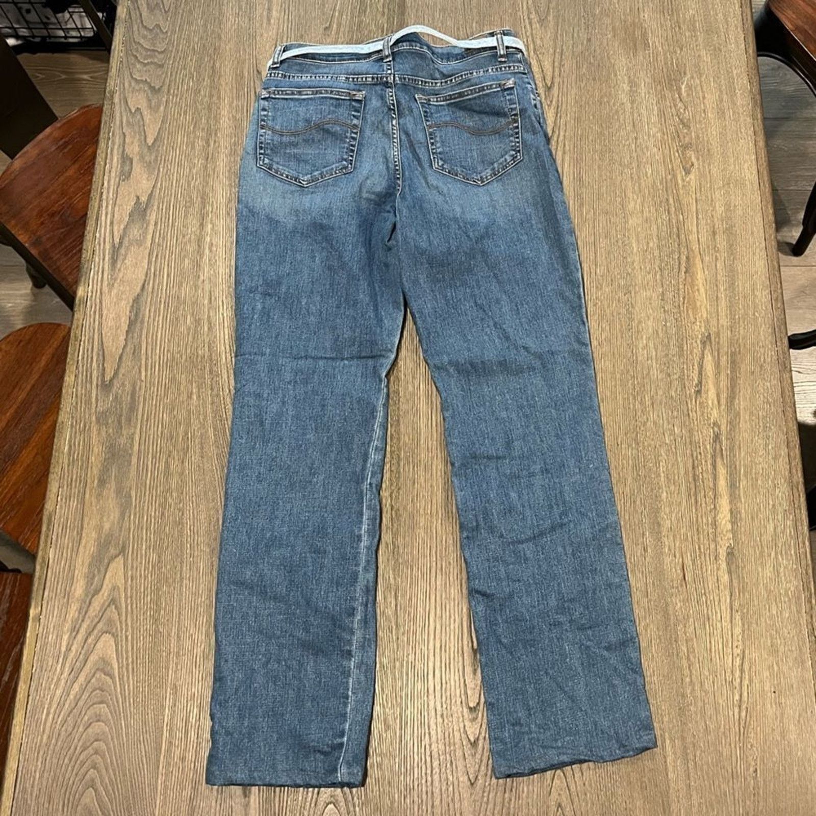 Lee Lee Girls Relaxed Fit Straight Leg Mid Rise Belted 10 Long Size 32" / US 10 / IT 46 - 9 Thumbnail