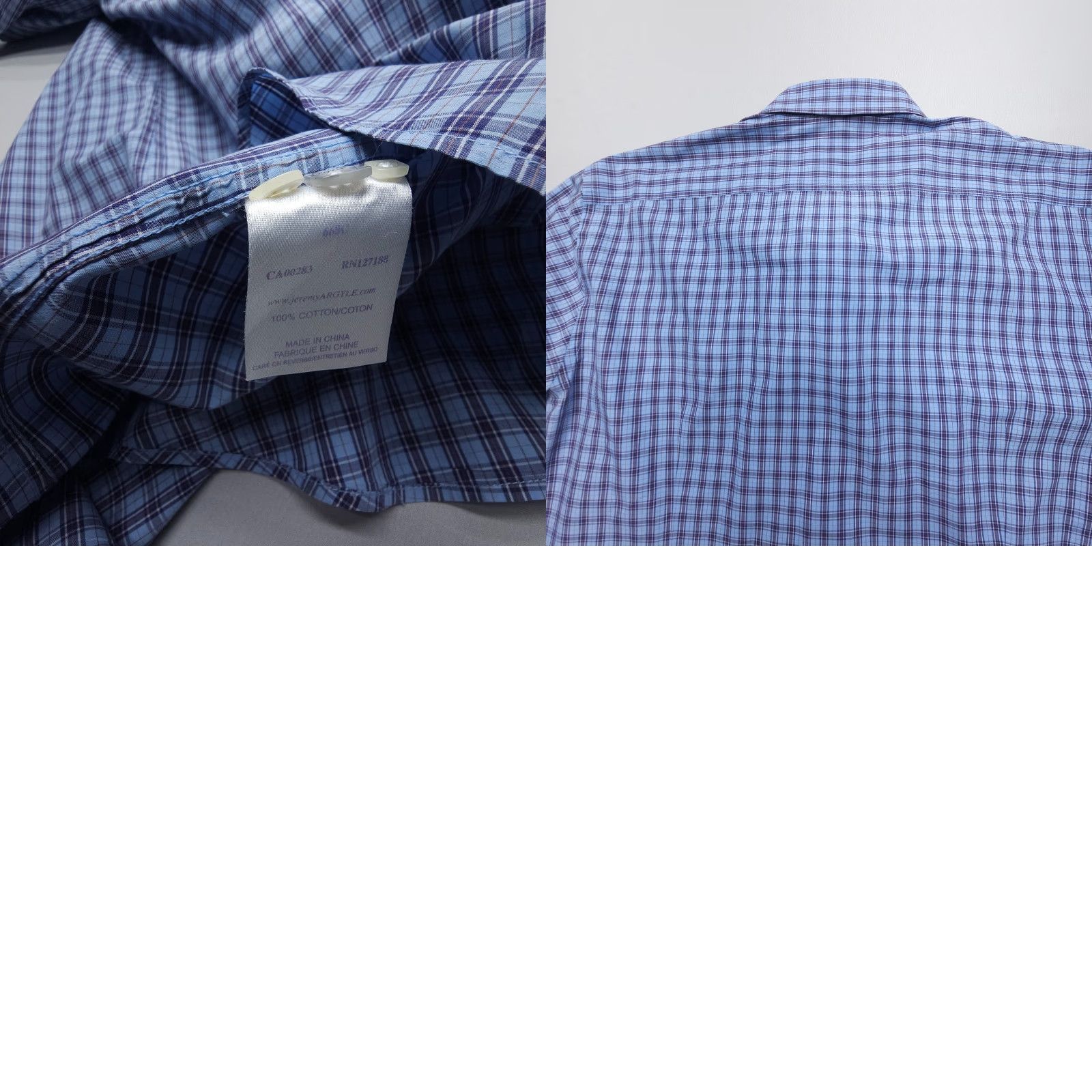 Vintage Jeremy Argyle NYC Shirt Mens XL Blue Plaid Long Sleeve Button Up 100% Cotton Size US XL / EU 56 / 4 - 8 Thumbnail