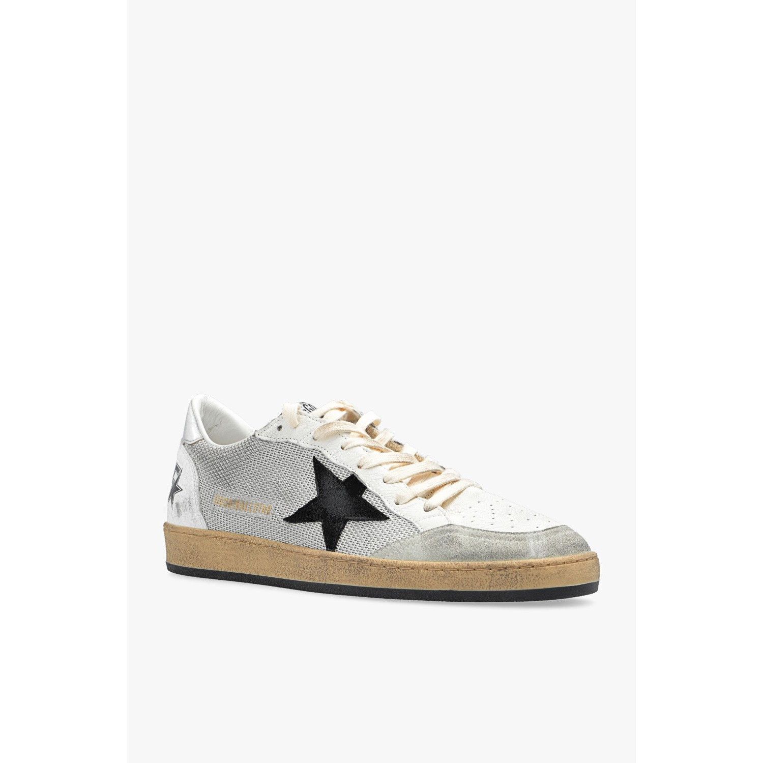 GOLDEN GOOSE Ball Star Men's White/Silver Sneakers New (Men'
