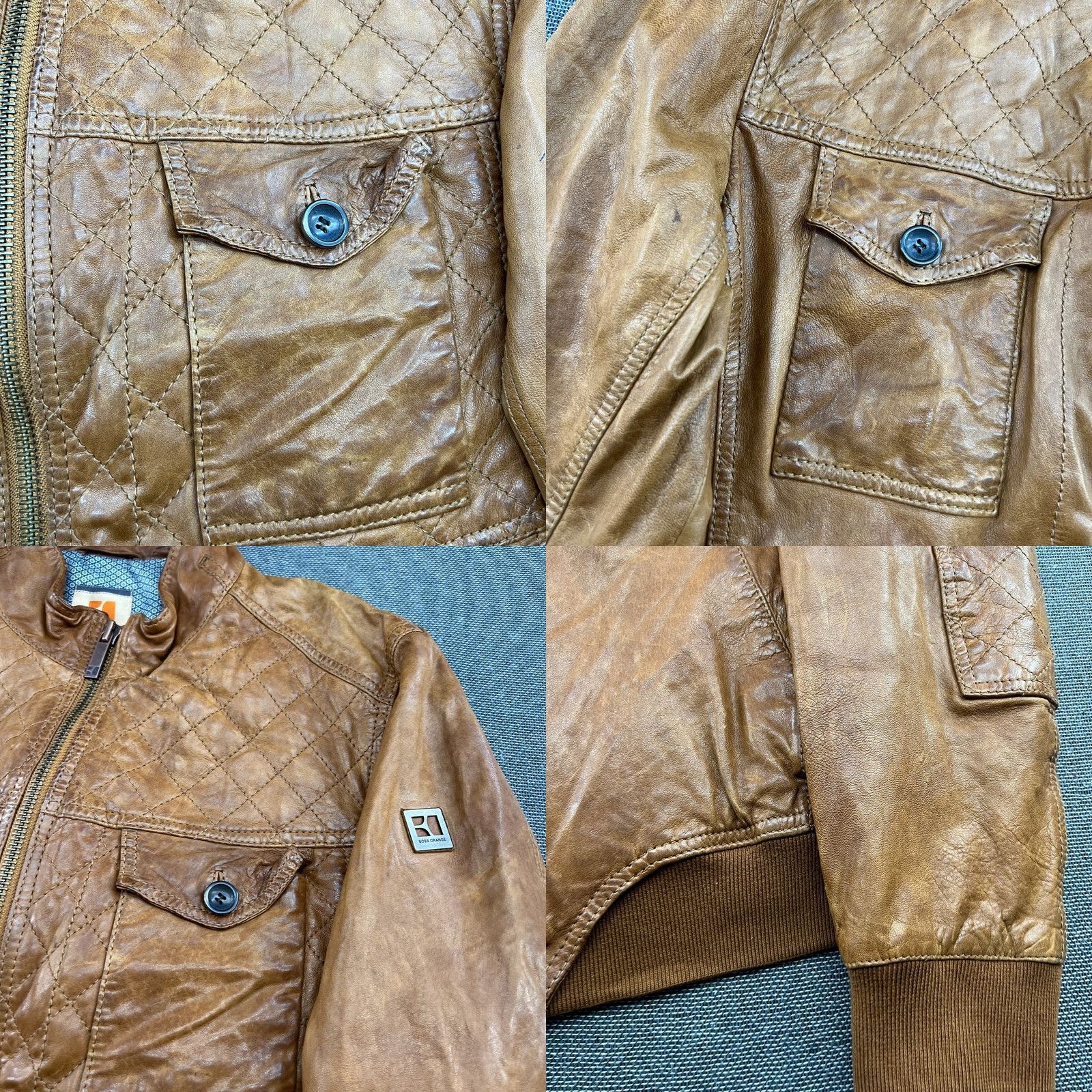 Hugo Boss Hugo Boss Brown Lamb Leather Jacket Mens Size 52 Bomber Jacket Brown Size US L / EU 52-54 / 3 - 8 Thumbnail