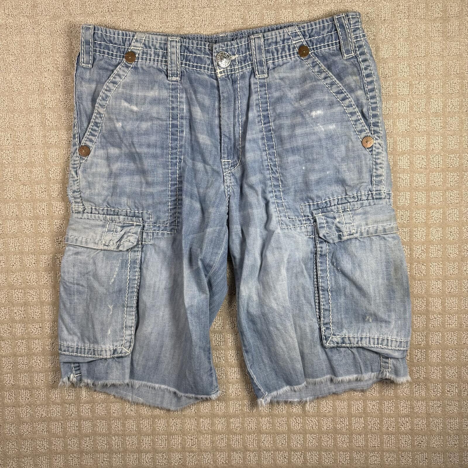 True Religion Y2K True Religion Denim Cargo Shorts Size 31 Size US 31 - 1 Thumbnail