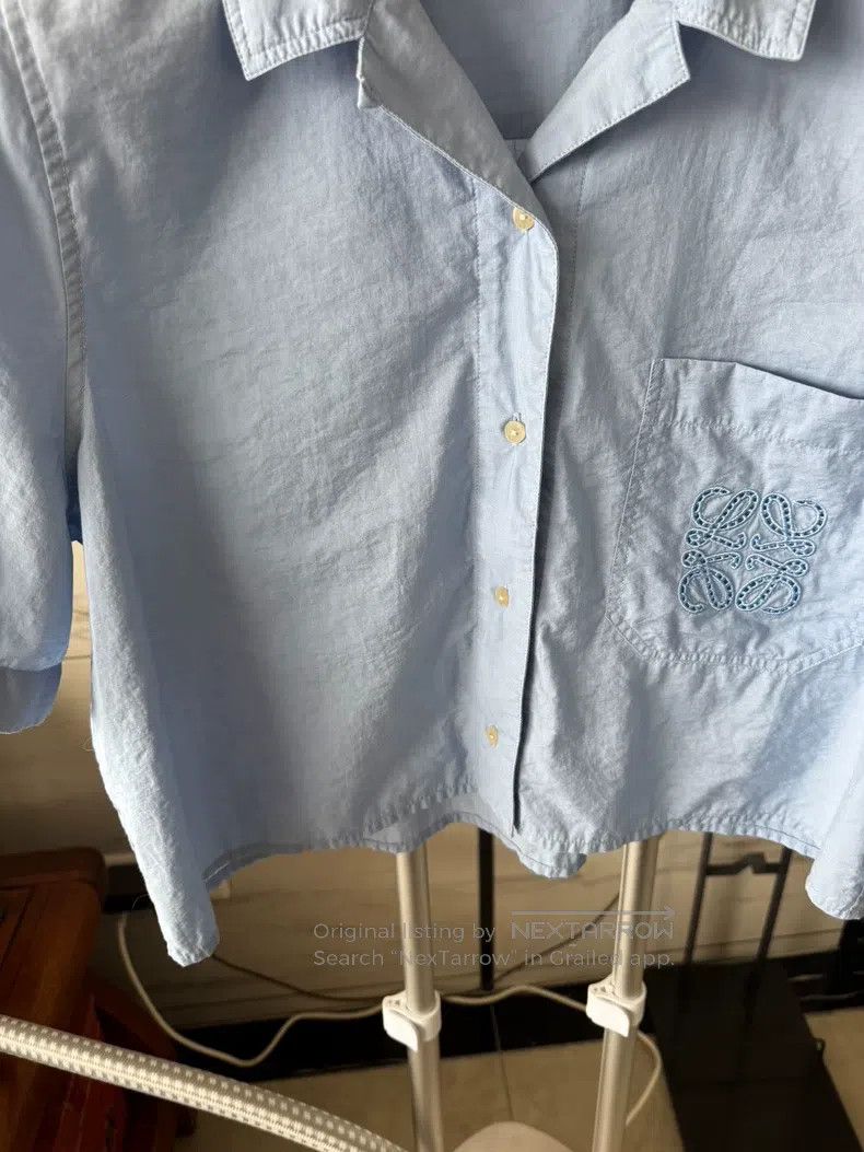 Loewe Loewe SS24 Hollow-Out Embroidered Logo Short-Sleeve Polo S Size XXS / US 00 / IT 34 - 6 Thumbnail
