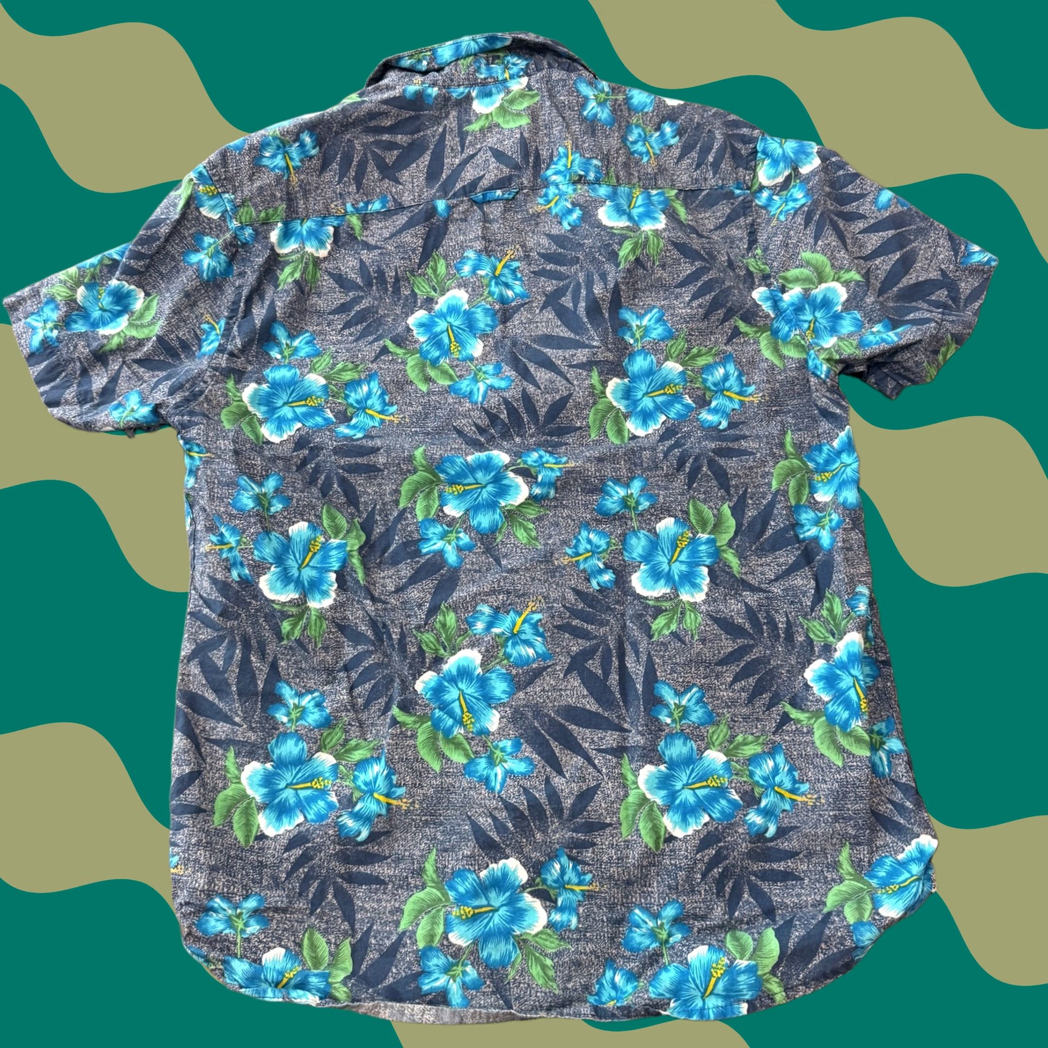 Denime VINTAGE Denim & Flower Casual Floral Hawaiian Beach Button Up Blue Shirt M Mens Size US M / EU 48-50 / 2 - 1 Thumbnail