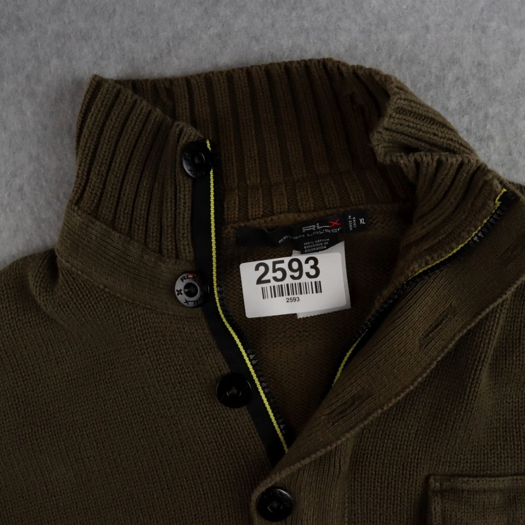 RLX Ralph Lauren VINTAGE RLX RALPH LAUREN Polo Shirt XL Green Ribbed Button Pullover Sweater Men Size US XL / EU 56 / 4 - 4 Thumbnail