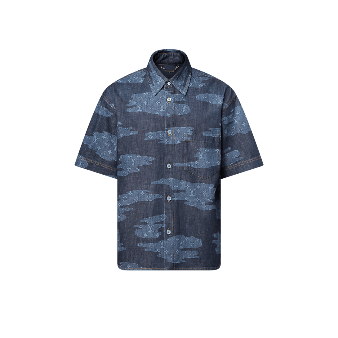 Monogram Short-Sleeved Chambray Shirt