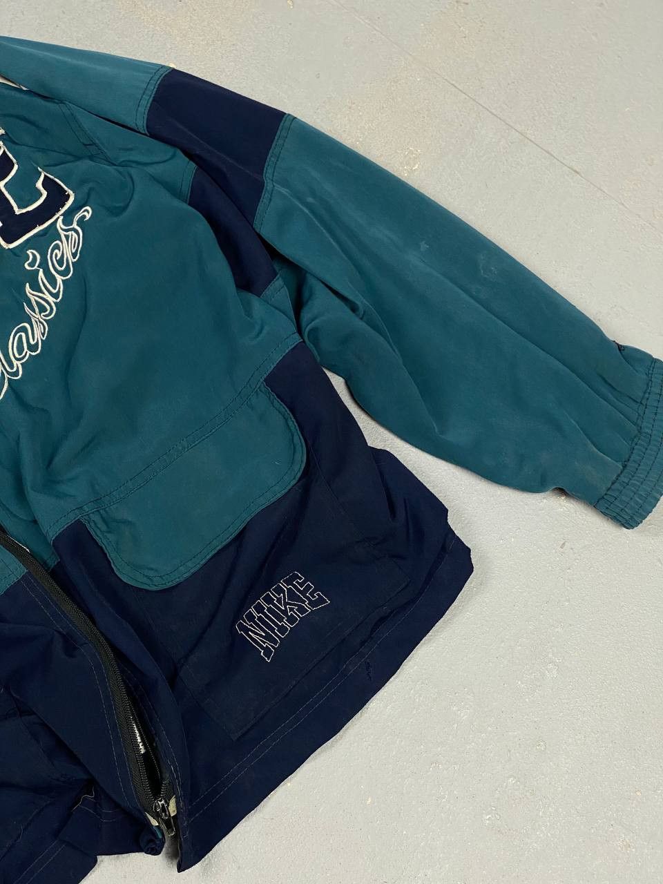 Nike × Vintage 90s Nike Athletic Big Logo Vintage Y2K Retro Track Jacket Size US L / EU 52-54 / 3 - 4 Thumbnail