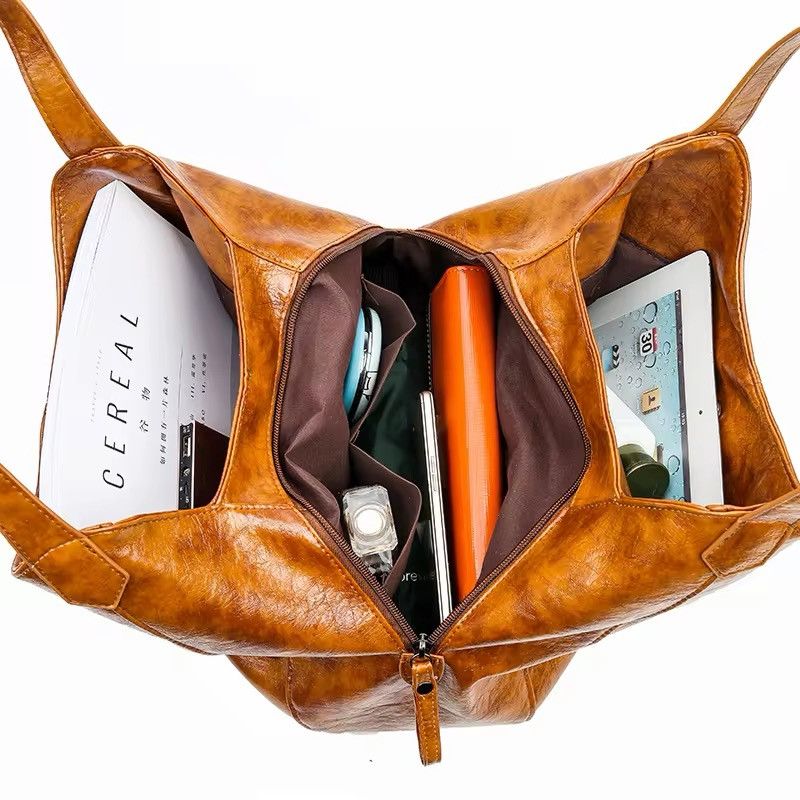 Vintage Vintage Large Capasity Pu Leather Hobo Bag Size ONE SIZE - 7 Thumbnail