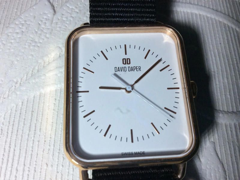 Designer David Daber Swiss made men's white dial blacl strap watch Size ONE SIZE - 2 Thumbnail