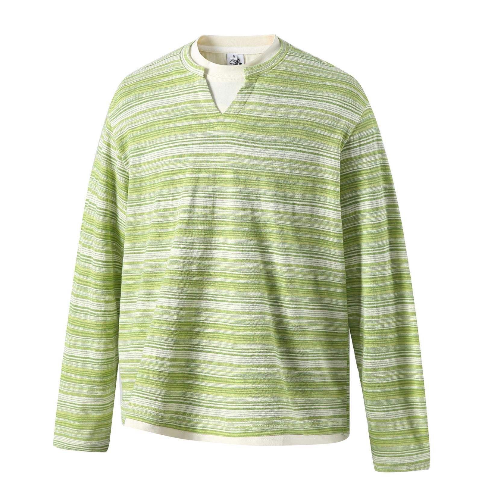 Other Stripe Fake Two-Piece V-Neck Sweatshirt | Retro Size US M / EU 48-50 / 2 - 1 Thumbnail