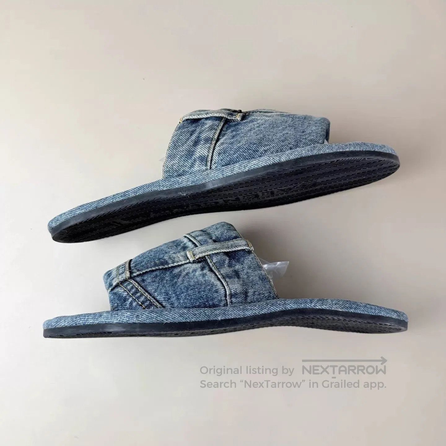 Balenciaga Blue Denim Slip-On Sandals Size 9. Size US 9 / EU 42 - 5 Thumbnail