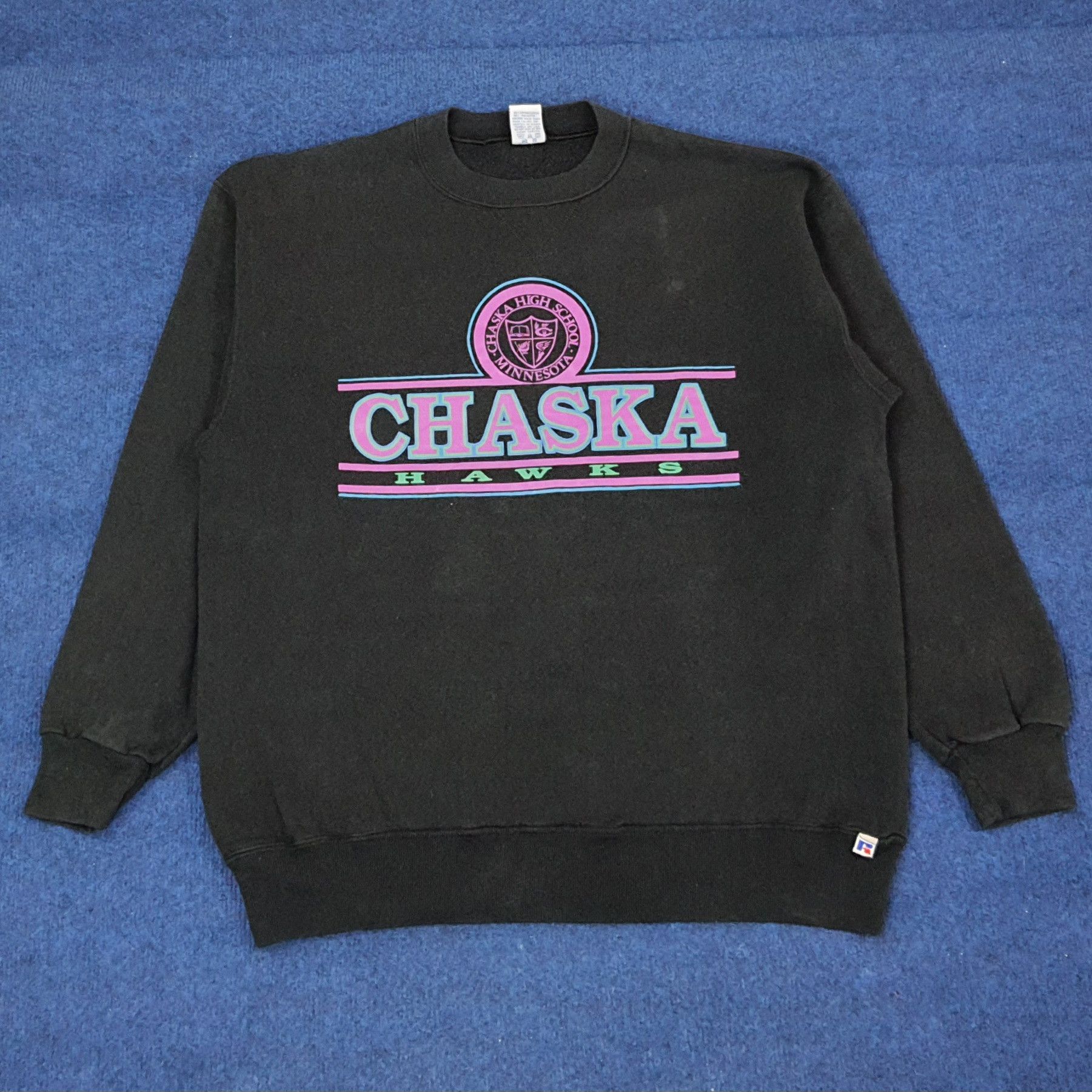 Vintage Vintage Chaska Hawks High School Minnesota Sweatshirt C248N9 Size US L / EU 52-54 / 3 - 1 Thumbnail