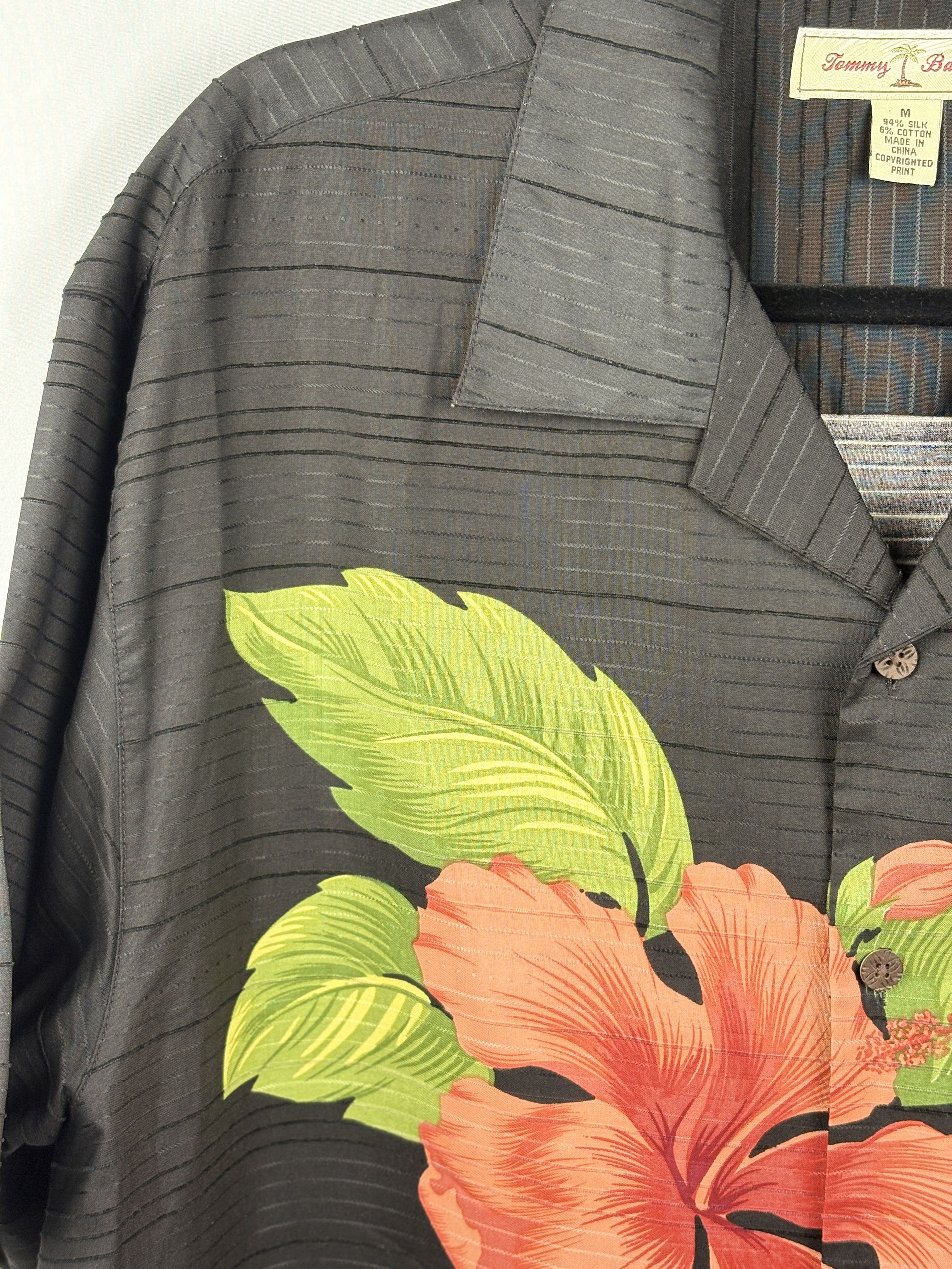 Tommy Bahama Tommy Bahama Silk Shirt Medium Black Hawaiian Floral Camp Size US M / EU 48-50 / 2 - 3 Thumbnail