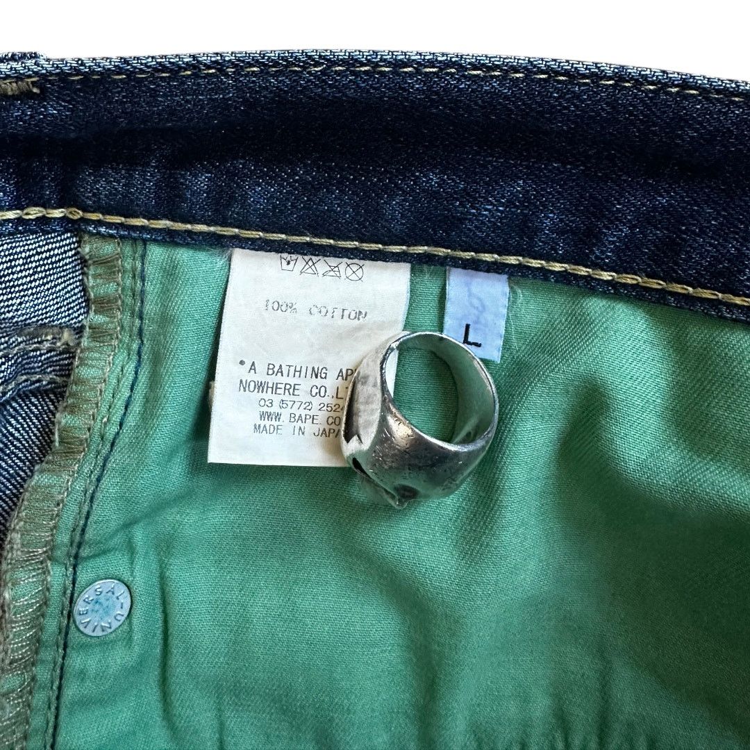 Bape 34" x 32" L Bape Busy Works Embroidered Denim Jeans Size US 34 / EU 50 - 5 Thumbnail