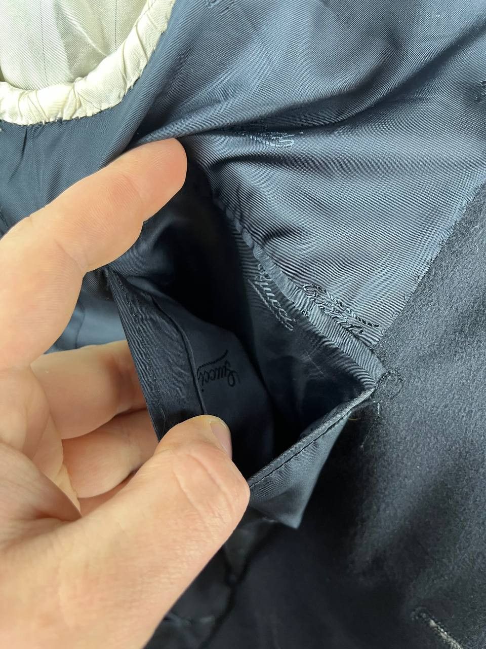 Gucci GUCCI Navy Blue Wool Blazer Gold Logo Buttons Size 48/50 Size 48L - 12 Thumbnail