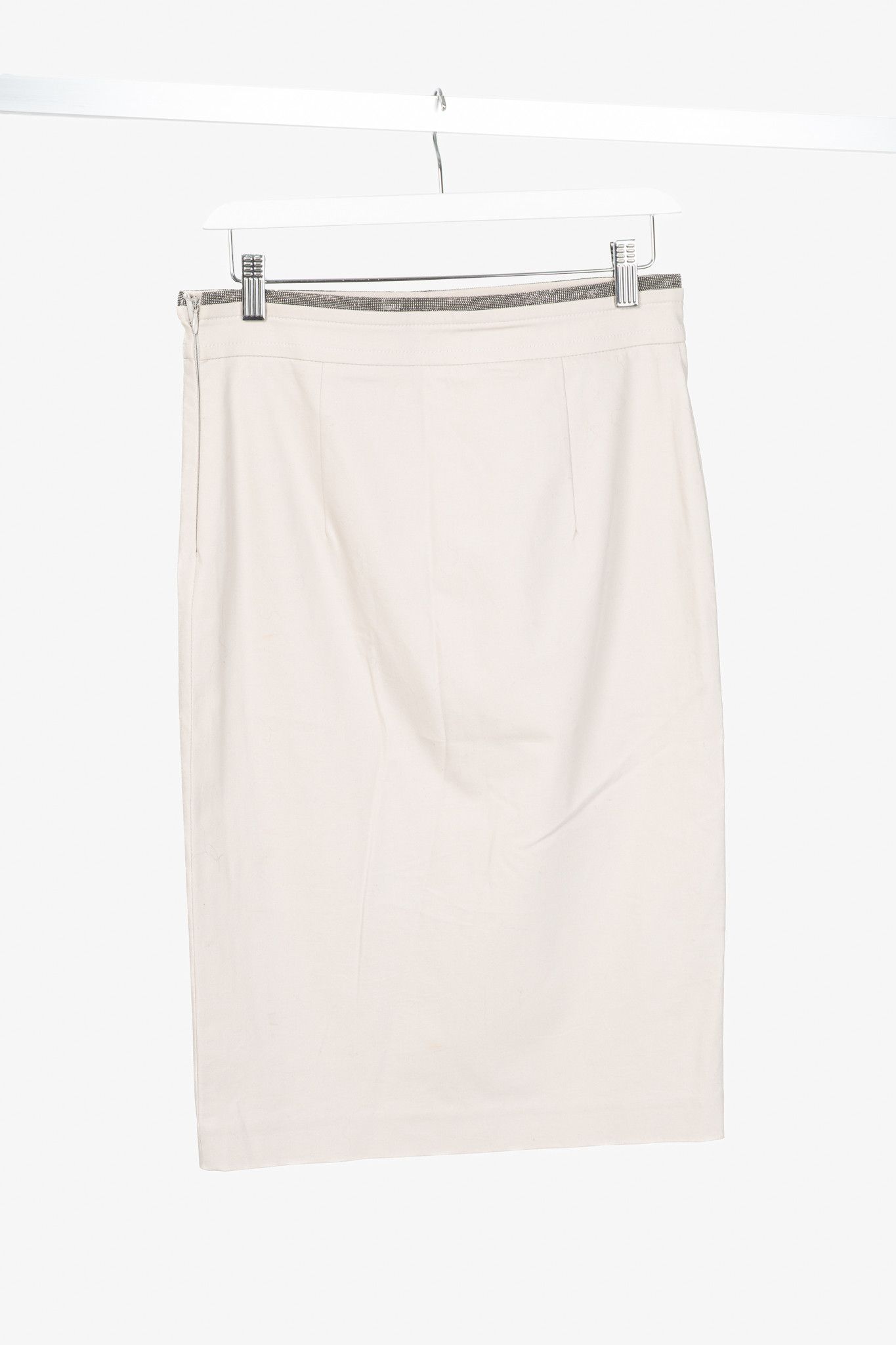 Brunello Cucinelli Brunello Cucinelli SS15 Cotton Monili-Waist Pencil Skirt Size 28" / US 6 / IT 42 - 2 Thumbnail