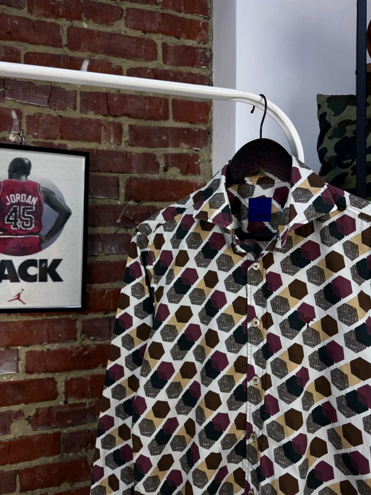 Joop! JOOP Hanjo-W Printed Geometric Long Sleeve Shirt Size US S / EU 44-46 / 1 - 1 Thumbnail
