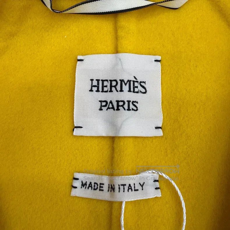 Hermes Hermes Bright yellow diagonal zip cashmere jacket Size XS / US 0-2 / IT 36-38 - 4 Thumbnail