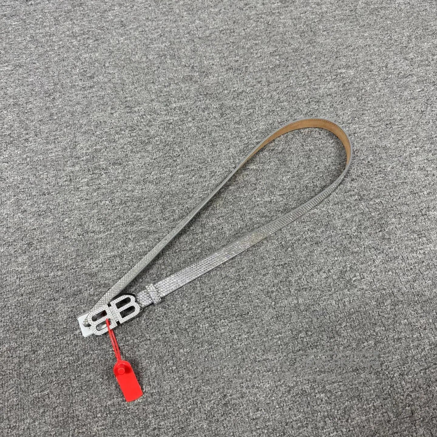 Balenciaga Balenciaga Dual B Hourglass Thin Full-Diamond Belt| Size ONE SIZE - 2 Thumbnail