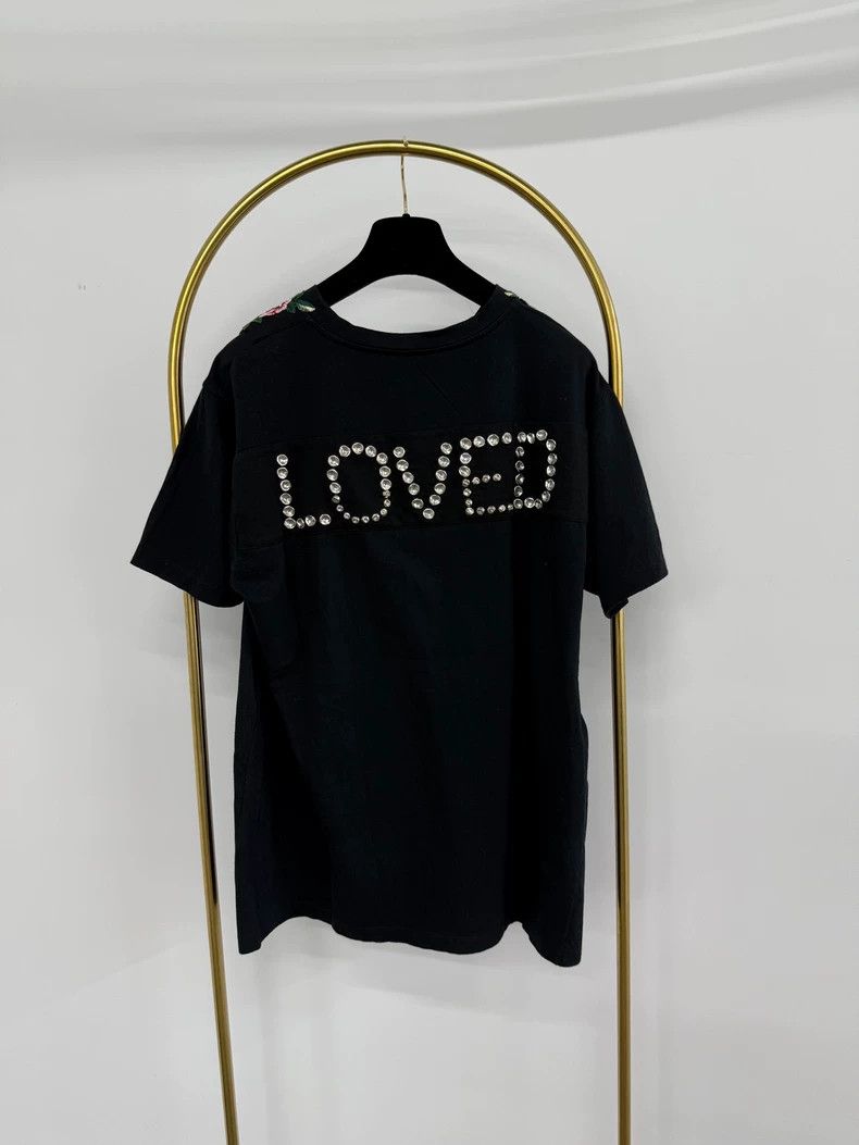 Gucci Gucci Black letter flower embroidered short-sleeved T-shir Size US M / EU 48-50 / 2 - 2 Thumbnail
