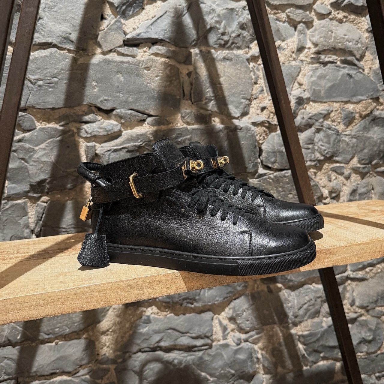 Buscemi Buscemi Black Leather 100MM High Top Sneakers Size US 9 / EU 42 - 1 Thumbnail