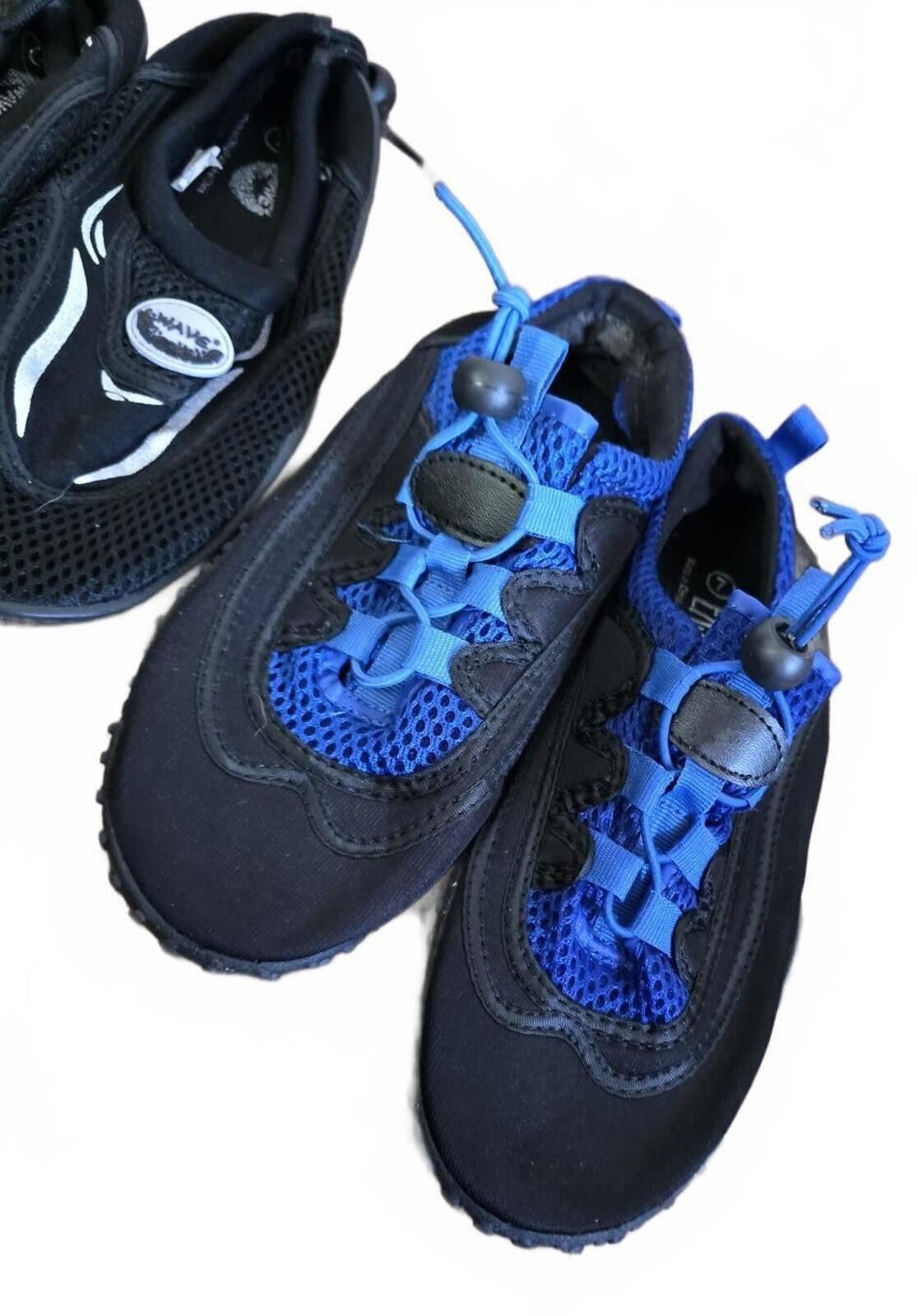 Other 2 Pair Lot of Water Shoes Easy USA & Wave Black Blue Size 7 Size ONE SIZE - 11 Thumbnail
