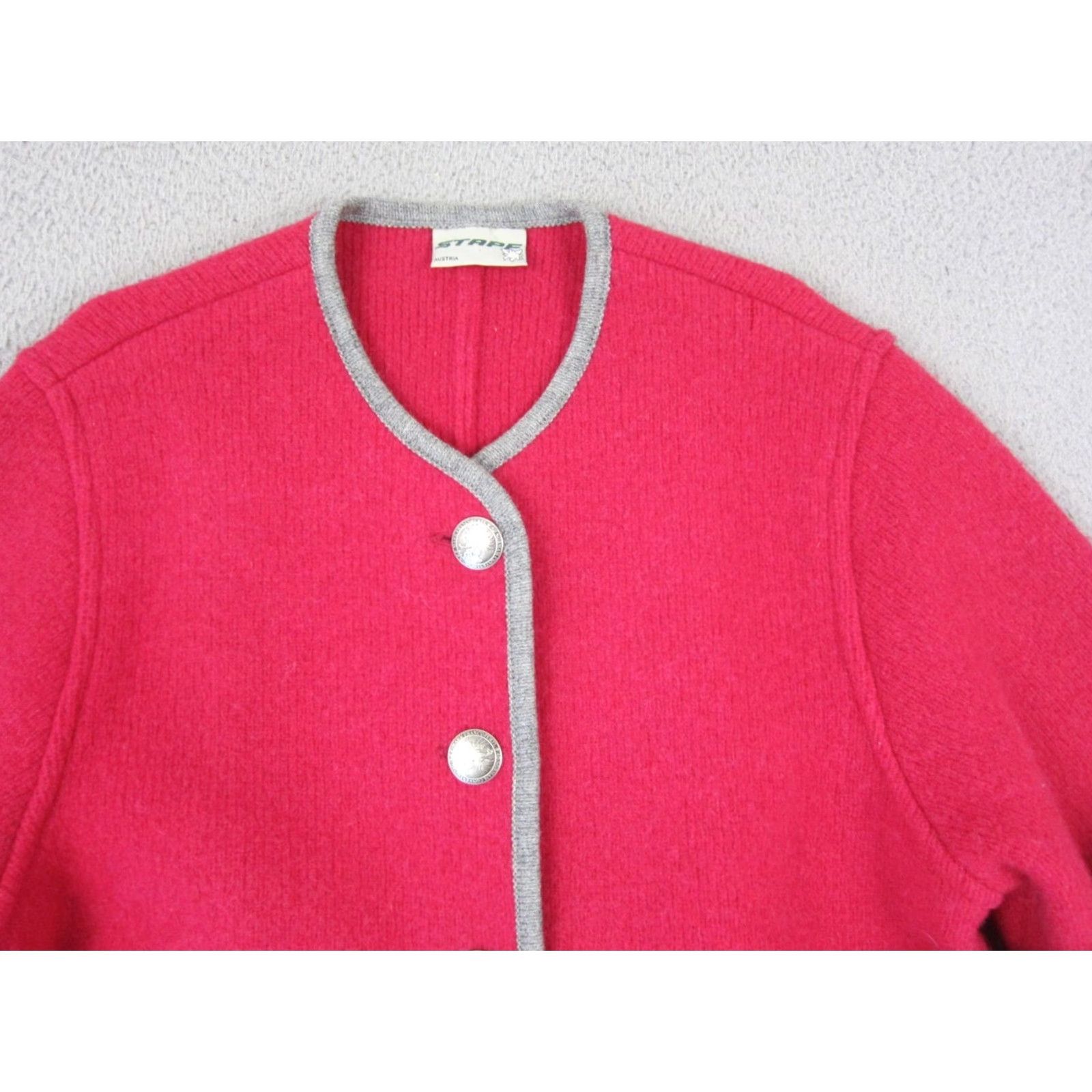 Vintage VINTAGE Stapf Cardigan Womens M Red Wool Trachten Sweater Heavy 80s 90s Classic Cardigan Womens Clothing Size M / US 6-8 / IT 42-44 - 2 Thumbnail