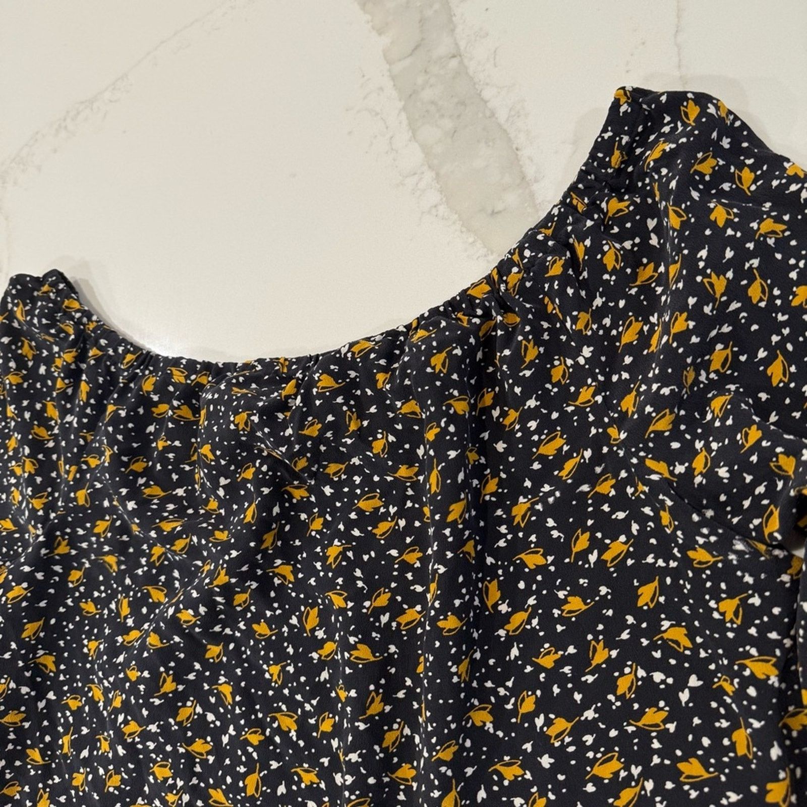 Madewell Madewell Falling Leaves 100%Silk OffShoulder Blouse Womens M Size M / US 6-8 / IT 42-44 - 8 Thumbnail
