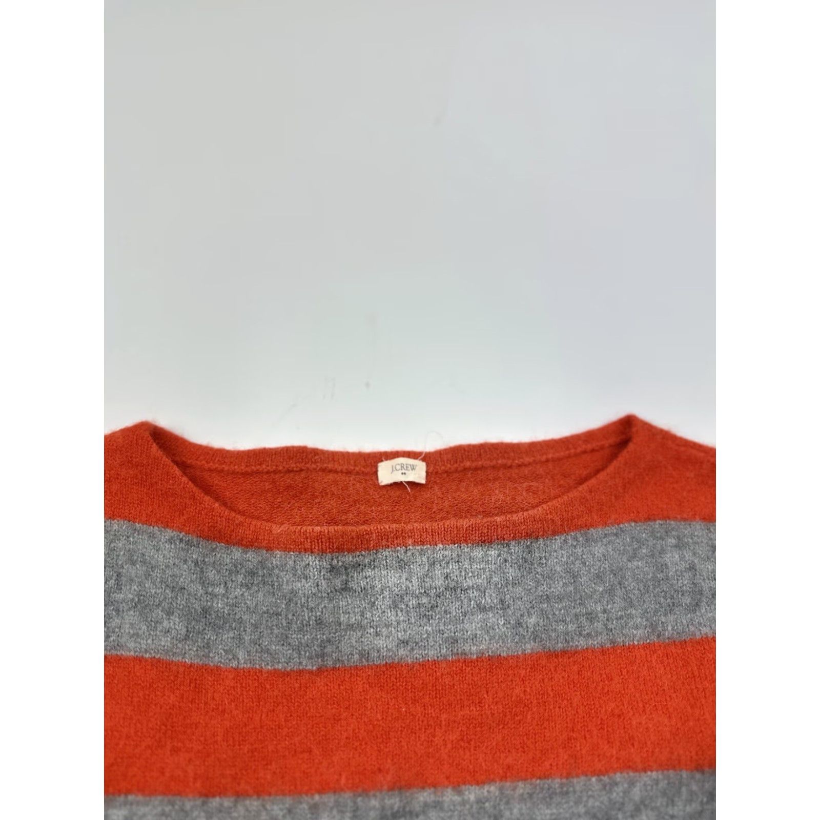 J.Crew VINTAGE J.Crew Sweater Women’s Small Orange Striped Pullover Jumper Alpaca Size S / US 4 / IT 40 - 3 Thumbnail