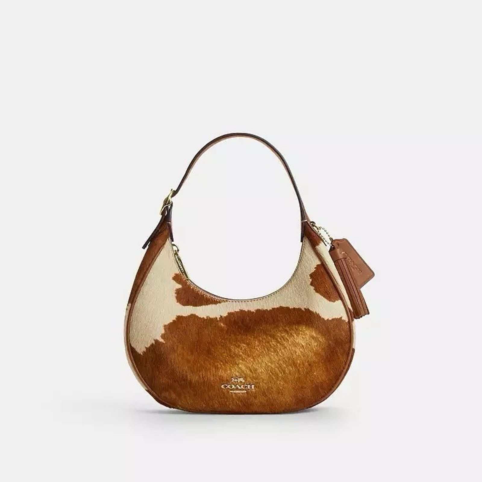 Coach NWT COACH Emily Shoulder Bag In Haircalf Cow CDX23 Gold/Cow Size ONE SIZE - 10 Thumbnail