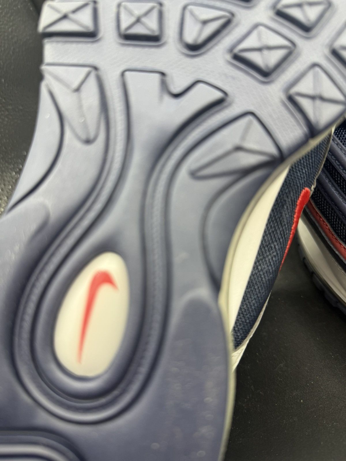 Nike NIKE AIR MAX 97 MIDNIGHT NAVY/TRACK RED Size US 10 / EU 43 - 8 Thumbnail