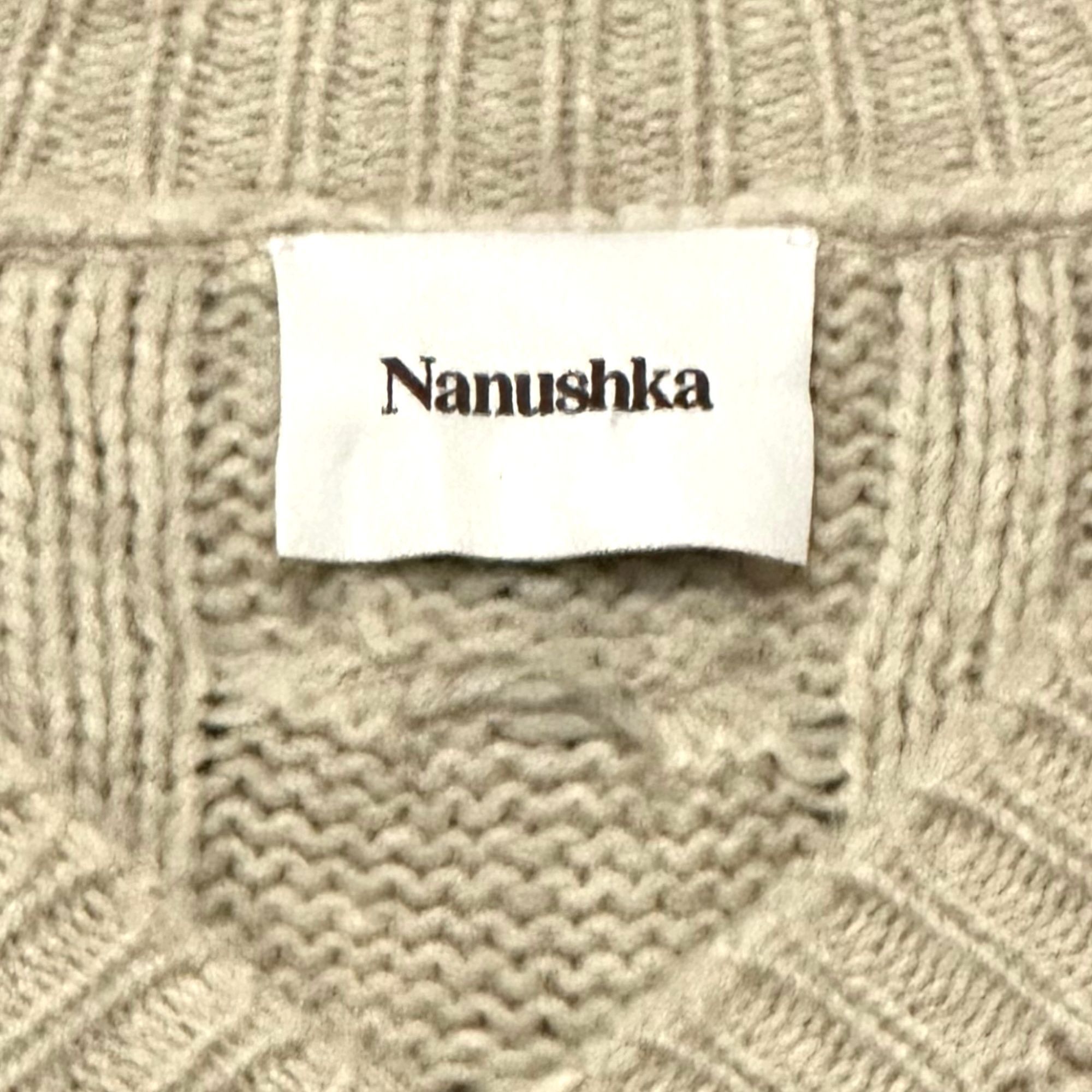 Nanushka Nanushka Arwan Alpaca Cable Knit Sweater L Beige Oversized Size L / US 10 / IT 46 - 8 Thumbnail