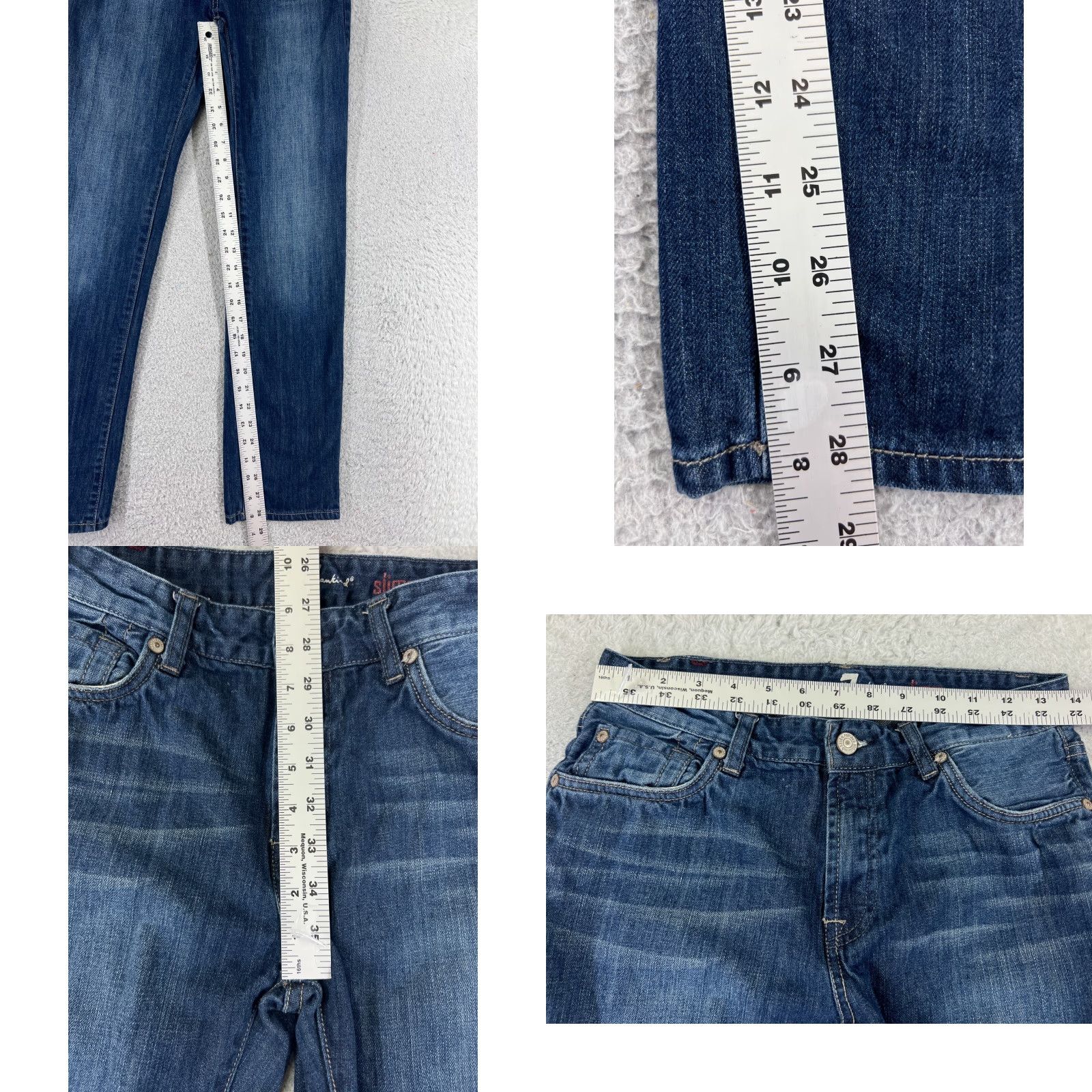7 For All Mankind 7 For All Mankind Jeans Slimmy Straight Leg Juniors 16 Blue Denim 26x28 Women Regular 5-Pocket Distressed Cotton Blend Naked? Size 38" / US 16 / IT 52 - 8 Thumbnail