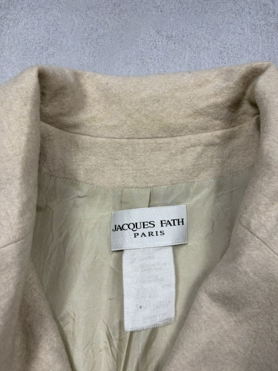 Other Jacques Fath Paris Beige Wool Tailored Blazer Coat Vintage Size L / US 10 / IT 46 - 12 Thumbnail