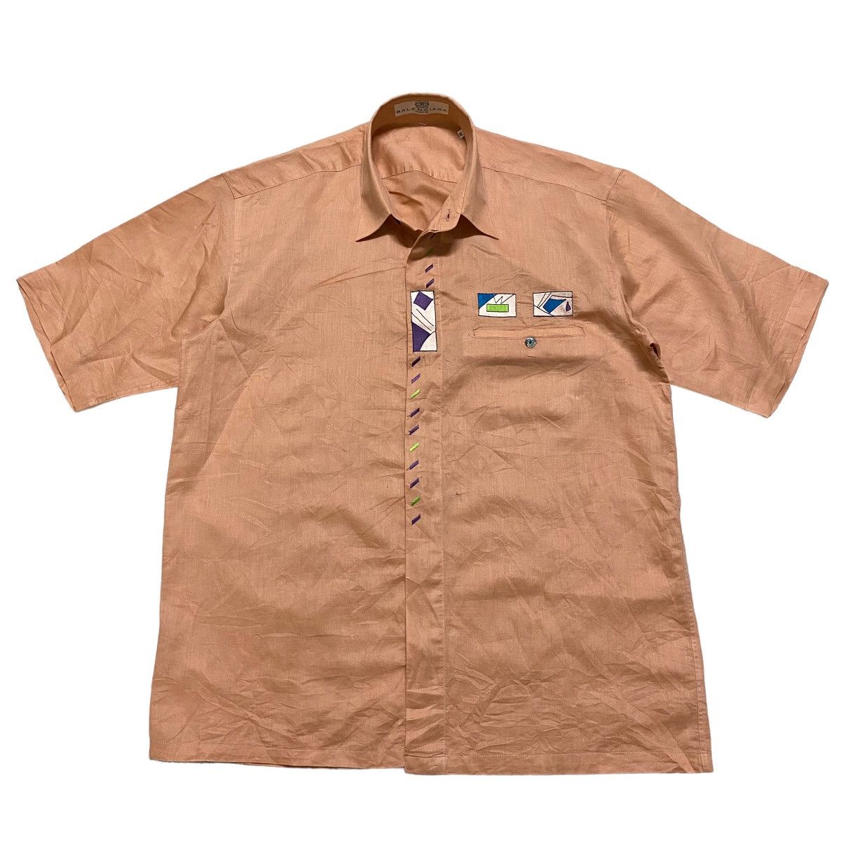 Balenciaga Vintage Balenciaga Linen Shirt Button Up Size US M / EU 48-50 / 2 - 2 Thumbnail