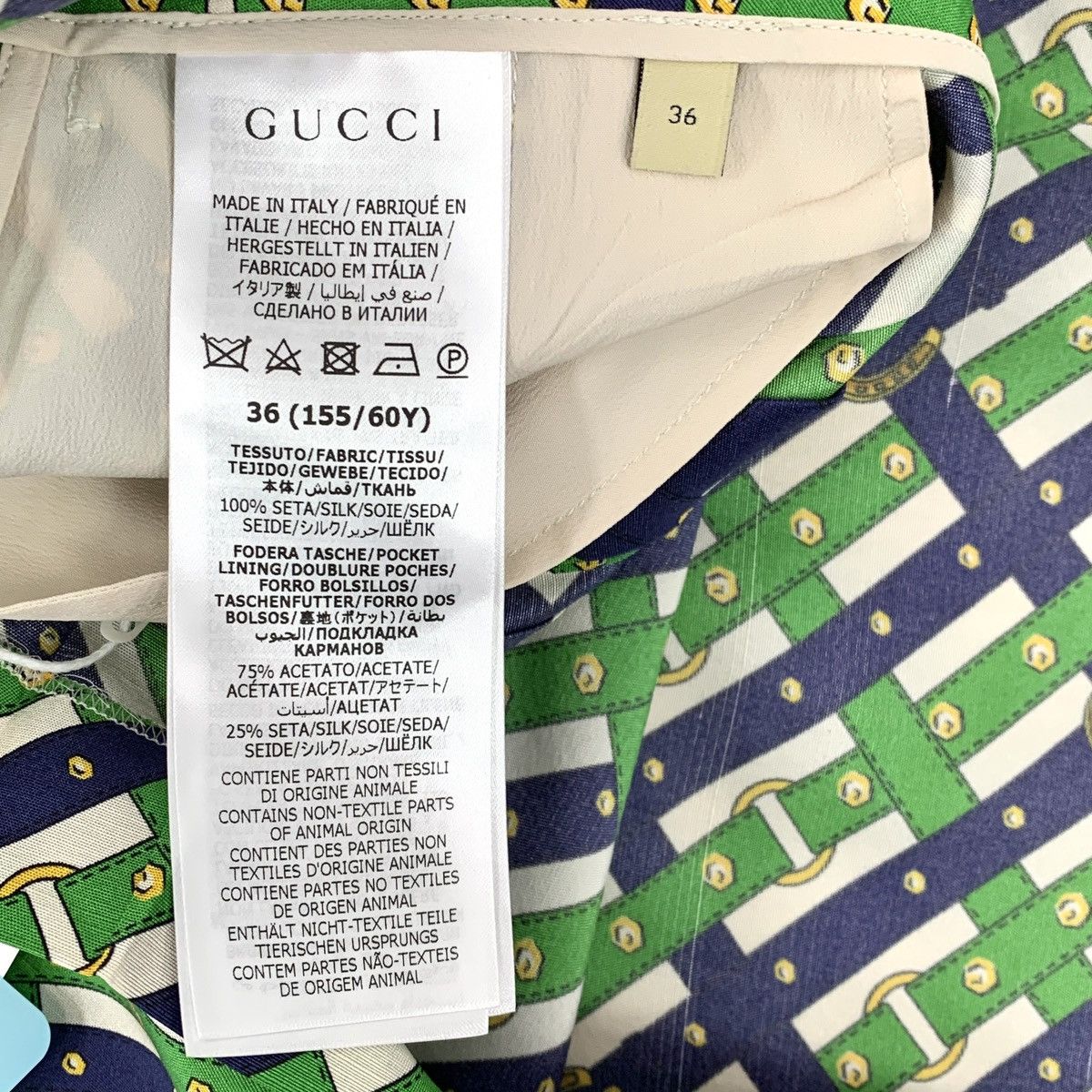 Gucci Gucci Green All-over Print Silk Long Casual Skirt K26WX Size 25" / US 0 / IT 36 - 7 Thumbnail