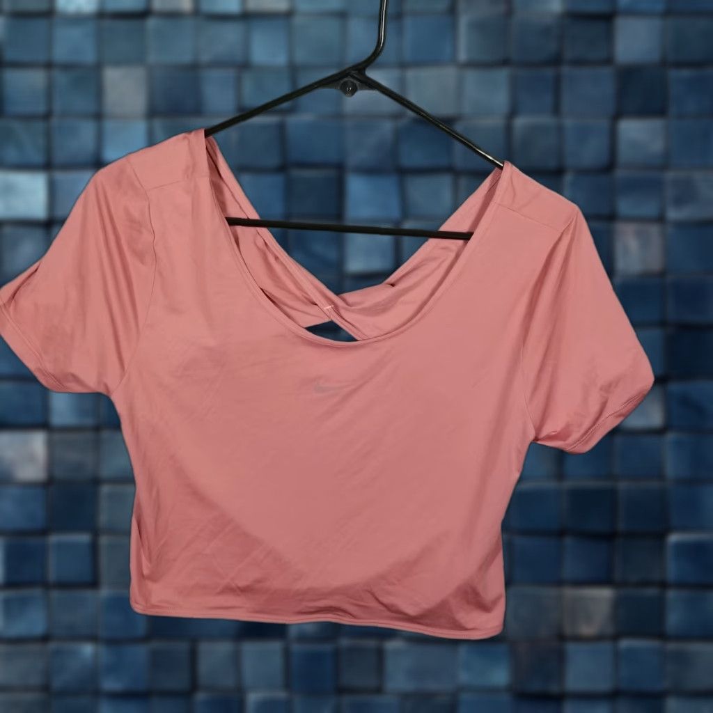 Nike Nike One Classic Dri-FIT Short-Sleeve Cropped Twist Top FN2851-634 Pink Size S Size S / US 4 / IT 40 - 1 Thumbnail