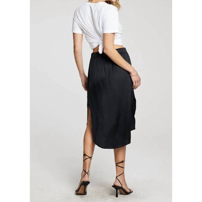 Chaser LA CHASER Stretch Silky Basics Midi Skirt With Side Slit Grailed