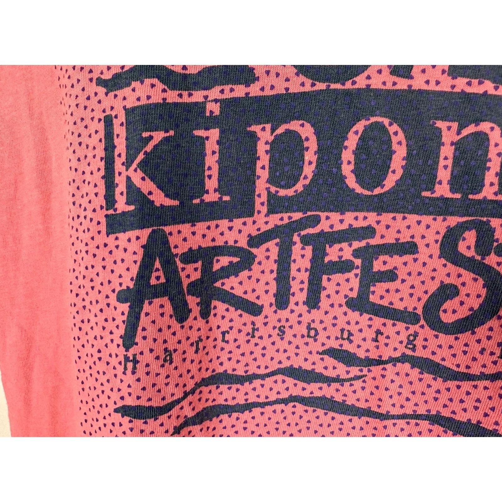 Hanes VINTAGE 90s Kipona Art Fest Shirt XL Salmon Pink Adult Unisex USA Size US XL / EU 56 / 4 - 4 Thumbnail