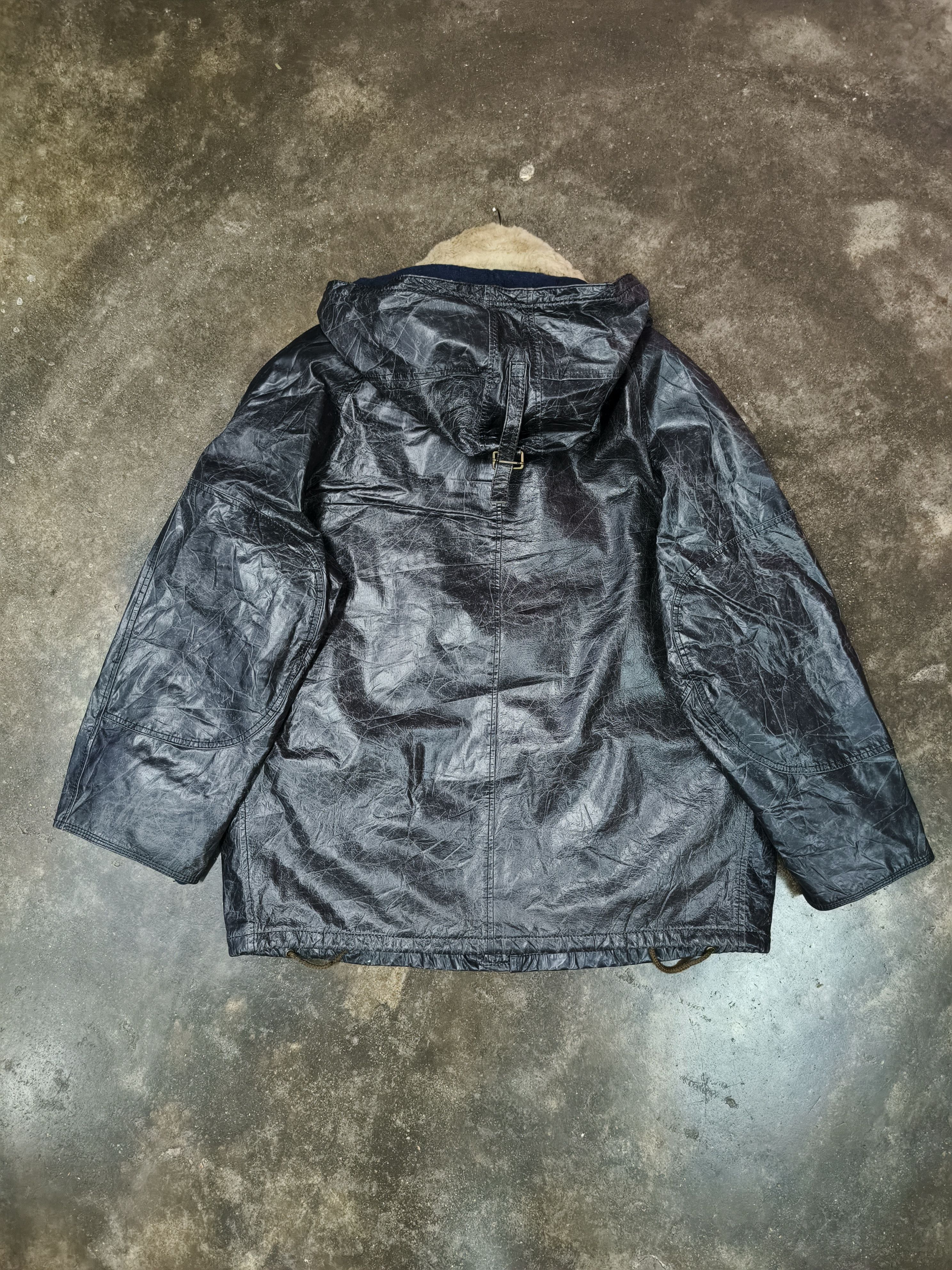 Vera Pelle herman & sons vera pelle leather parka jacket faux fur hood Size US XL / EU 56 / 4 - 9 Thumbnail